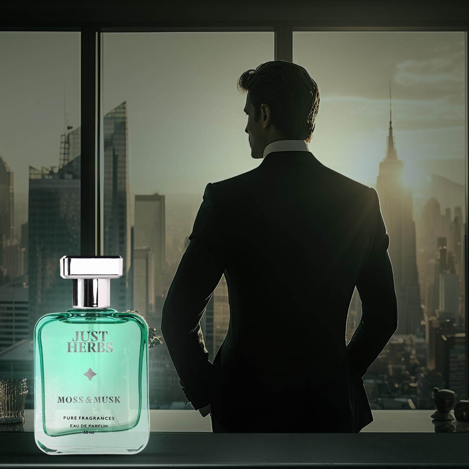 Just Herbs Relaxing Moss & Musk Floral Eau de Parfum - 50ml | Long-Lasting Luxury Fragrance for Men & Women | Perfect Gift for Romantic Dates, Special Occasions & Daily Wear