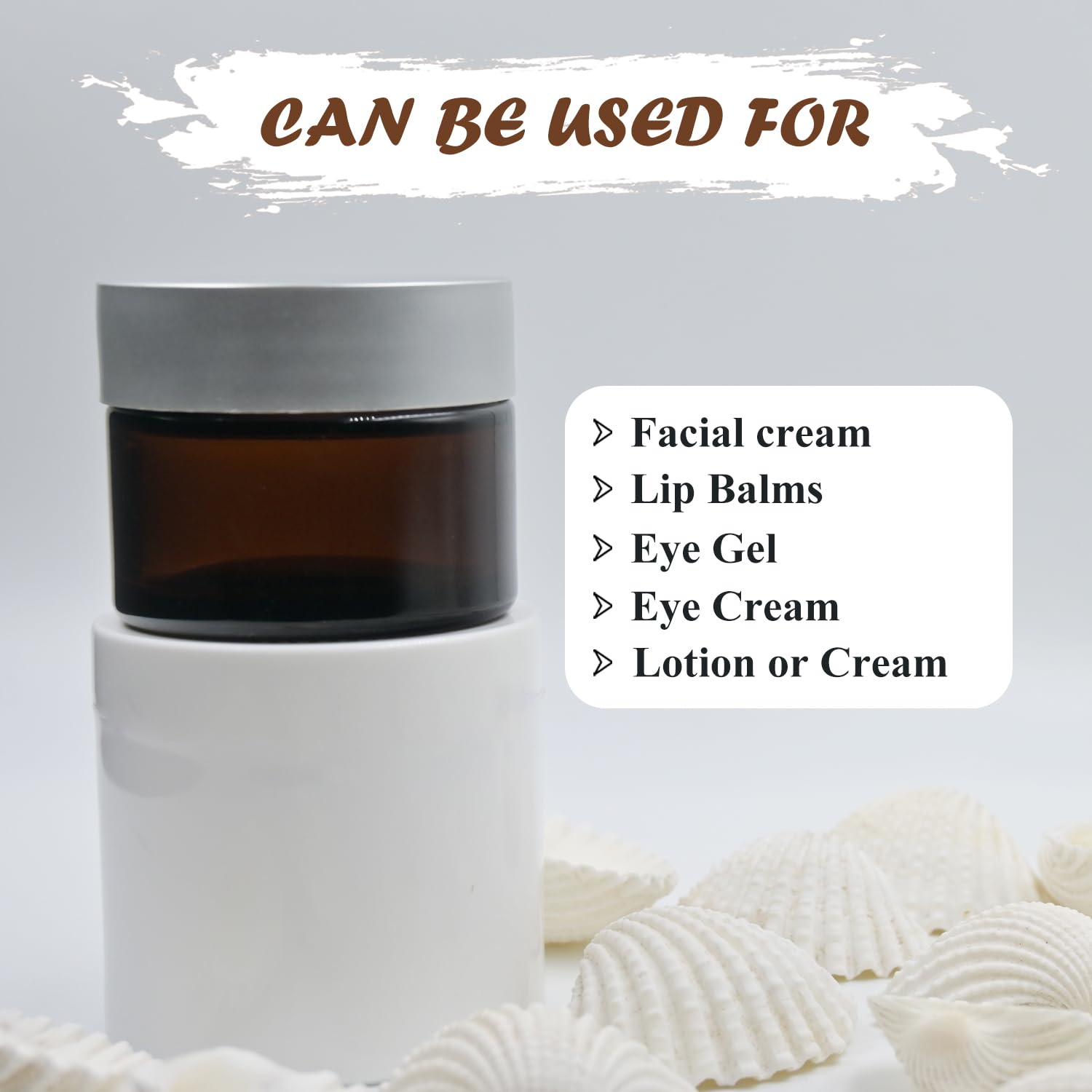 Happy Packaging 30Gm Amber Round Empty Glass Cosmetic Cream Jars with Silver Matte Cap & White Inner Lids - Ideal for DIY Creams, Balms, Face Scrubs, Body Butter & Skincare Products (Pack of 3) | Perfect for Home Spa, Beauty Salon & Handmade Cosmetics Business