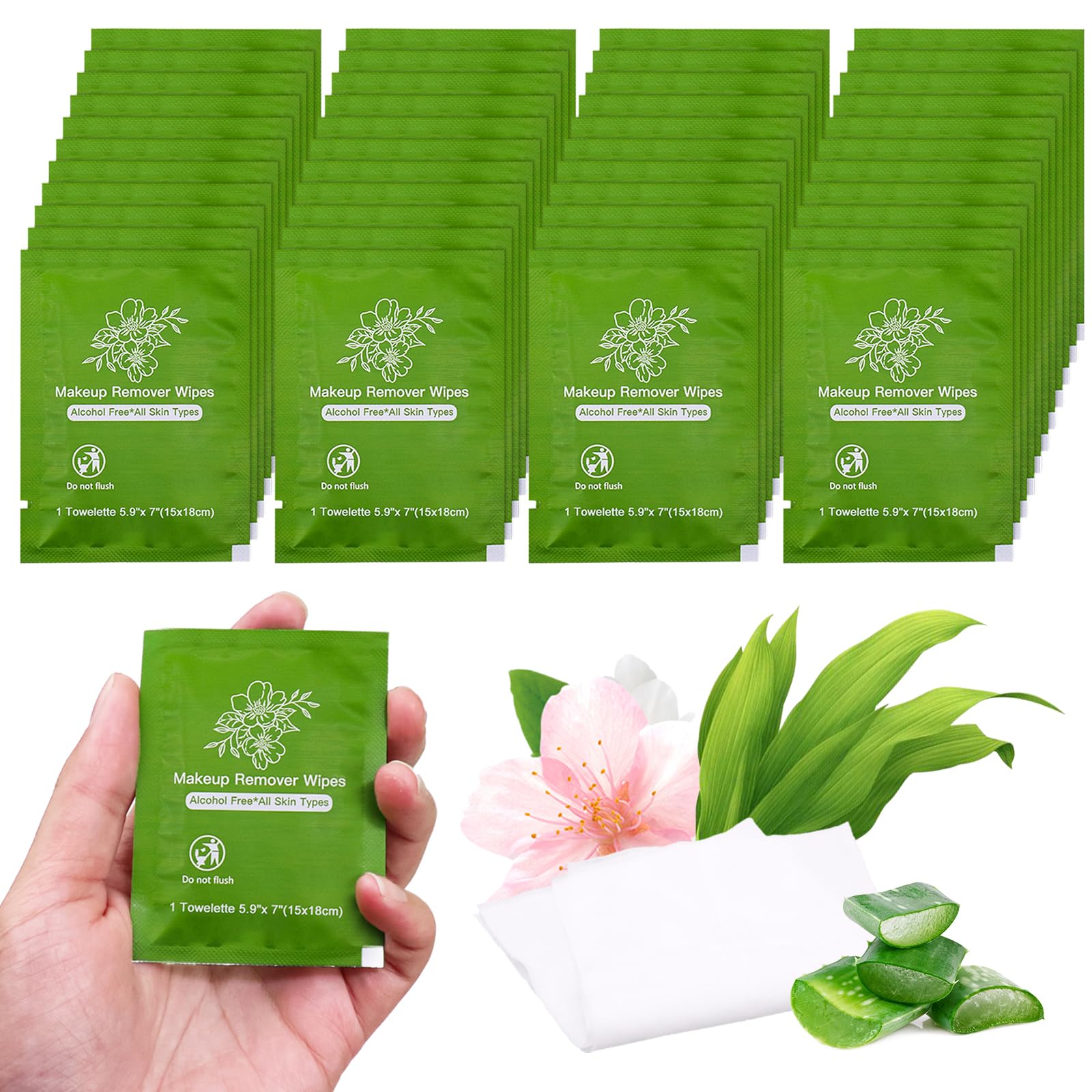 Bulk Individually Wrapped Makeup Remover Wipes | 100 Count Gentle Facial Cleansing Wipes for Mascara & Lipstick | Travel-Friendly, Hypoallergenic | Perfect for Hotels, Gym & On-The-Go Use