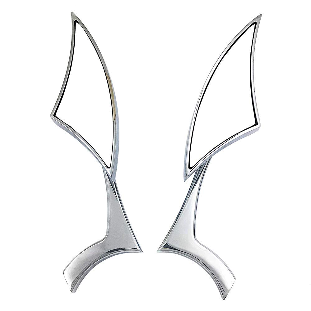 NGHTMRE Chrome Motorcycle Spear Blade Mini Side Mirrors 10mm - Compatible with Yamaha European Bikes - Enhances Visibility and Style for Urban Commuting & Cruising
