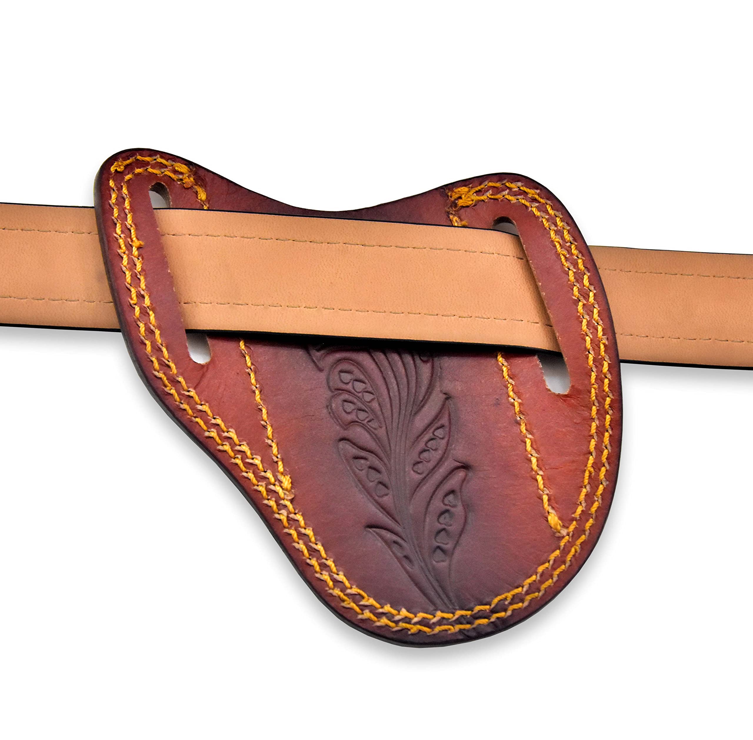 Custom Leather Sheath for Trapper & Hunting Knives - 100% Real Leather, Tan, Dual-Side Carry Design | Perfect for Outdoor Adventures, Camping & Bushcraft