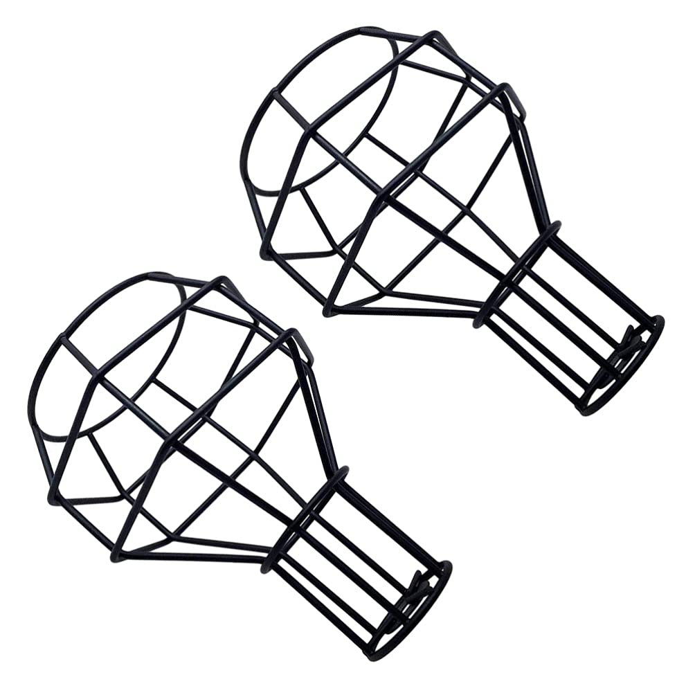 OSALADI Metal Bulb Guard Lamp Cage - Industrial Pendant Lamp Shade, Modern Iron Wire Chandelier Cover (2Pcs) - Durable Lighting Accessories for Home, Cafe & Restaurant Decor