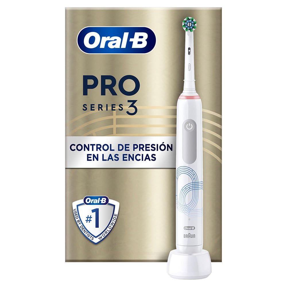 Oral-B Pro Series 3D White Electric Toothbrush - 1 Rechargeable Brush Head, 3 Cleaning Modes, Timer, Plaque Removal for Deep Cleaning - Perfect for Travel & Daily Oral Care