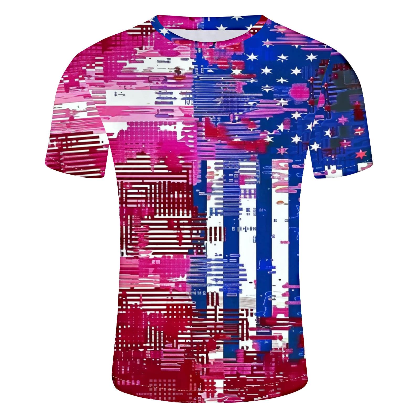 Patriotic American Flag Graphic T-Shirts for Men - 4th of July Independence Day Short Sleeve Tees - Comfortable Summer Casual Tops for BBQ, Beach & Outdoor Activities