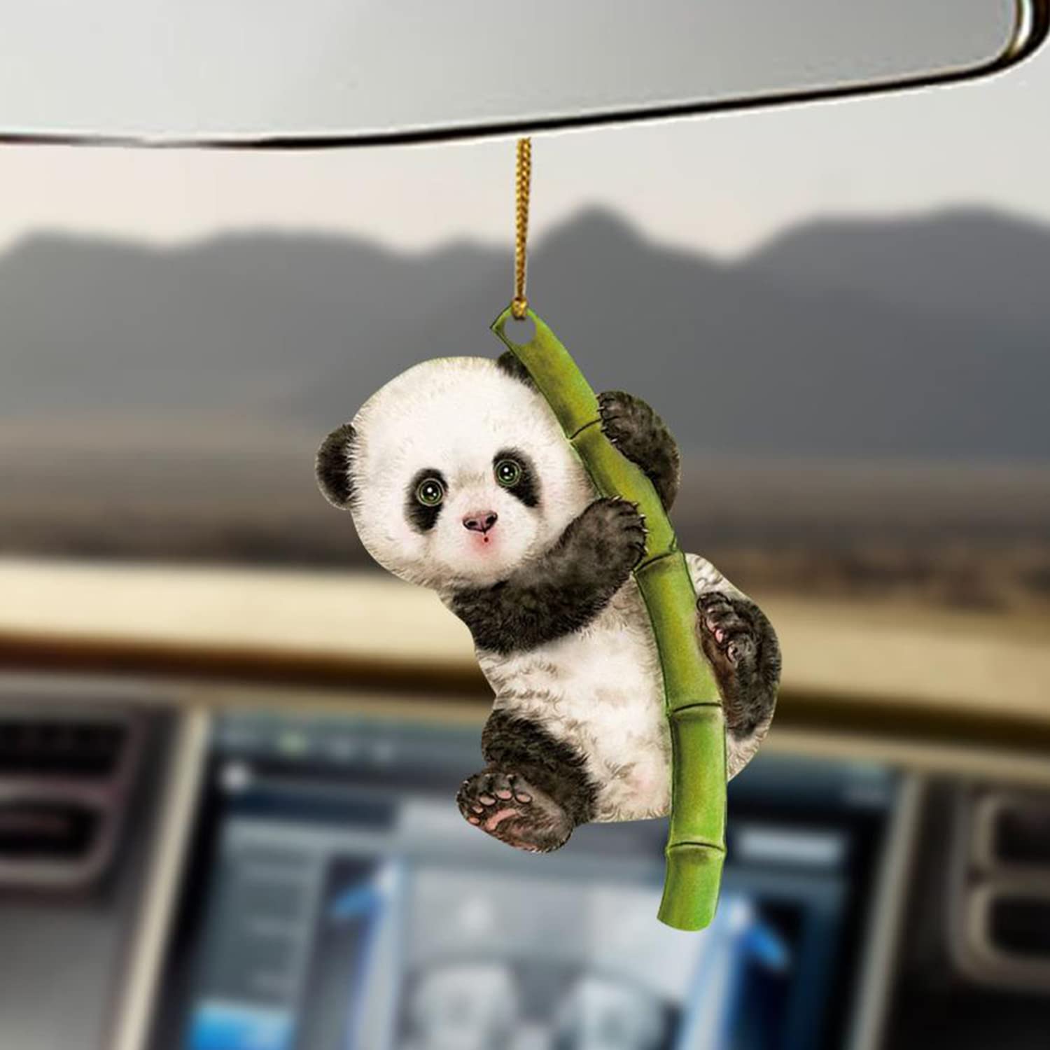 Adorable Panda Christmas Ornaments - Set of 10 Mica Plastic Hanging Decorations for Holiday Tree | Cute Animal-Themed Gift for Panda Lovers | Perfect for Christmas Tree Decor, Home Party & Winter Festival Decorations
