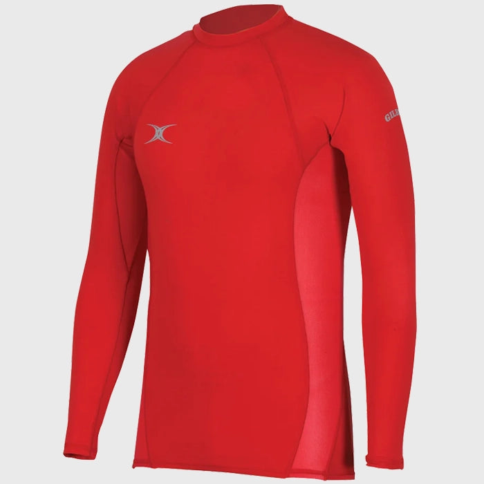 Gilbert Men's Atomic II Long Sleeve Baselayer Top - Moisture Wicking Thermal Shirt for Cold Weather, Hiking & Outdoor Activities - Red