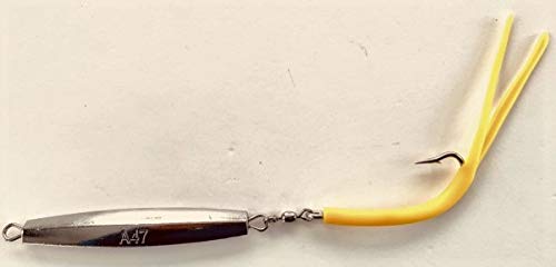 12-Pack Ava Diamond Jigs 4oz with Split Tube Tail Hooks - Saltwater Fishing Lures for Striped Bass, Bluefish & Fluke - Perfect for Surf Casting & Offshore Angling
