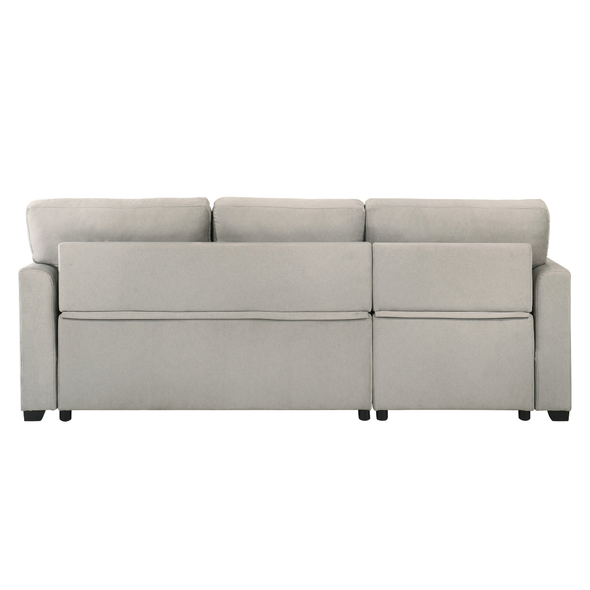 Beige 2-Piece Sectional Sofa with Pull-Out Sleeper & Reversible Storage Chaise - Perfect for Small Spaces, Guest Rooms, and Cozy Living Rooms