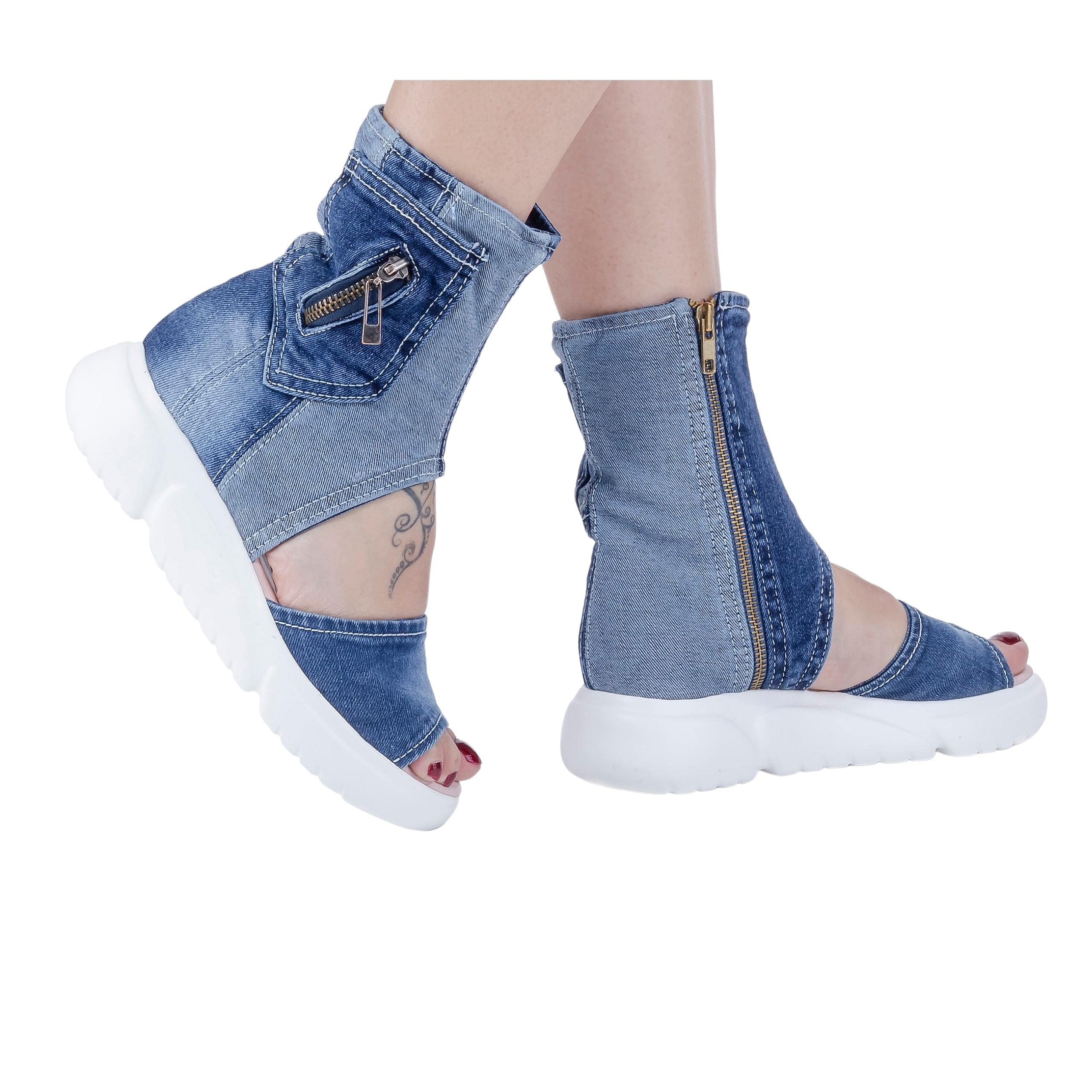 Handmade Women's Sandals Jeans Sports Shoes - Comfortable Blue Casual Sneakers for Walking, Running & Valentine's Day Gift | Perfect for Outdoor Activities, Gym Workouts & Daily Wear