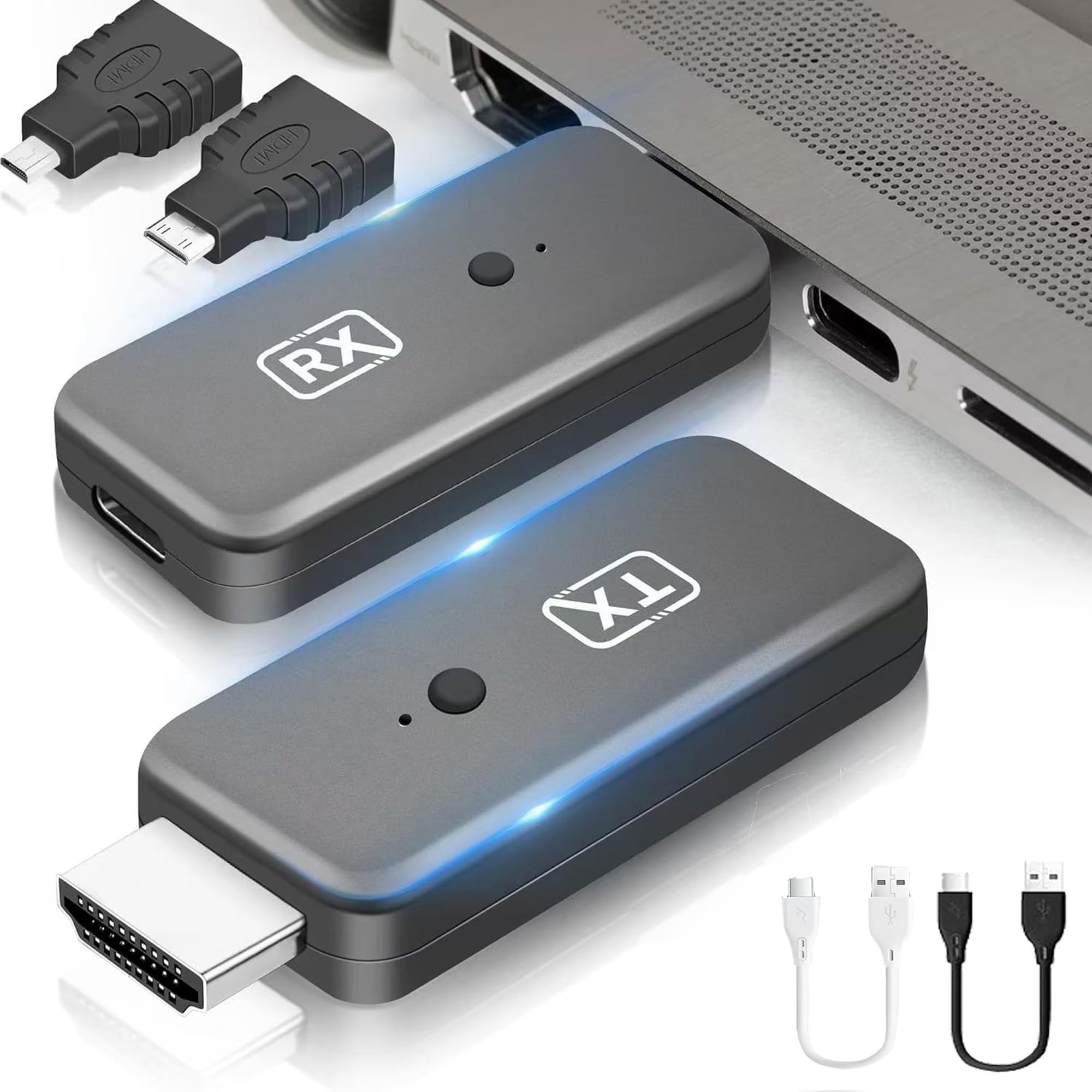 T81 Wireless HDMI Transmitter and Receiver Kit - Plug & Play Portable HDTV Extender for Streaming 4K Video & Audio to TV/Projector/Monitor (Includes USB Cable) - Perfect for Home Theater, Gaming & Office Presentations