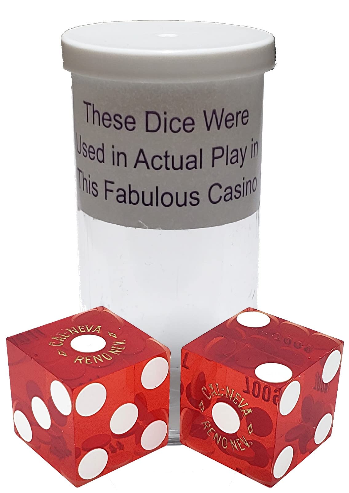 19mm Casino Craps Dice - Authentic Nevada Table-Played Red Dice for Gaming & Collecting
