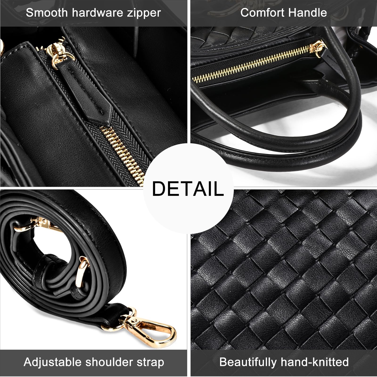 Women's PU Leather Woven Crossbody Bag - Stylish Tote for Daily Use
