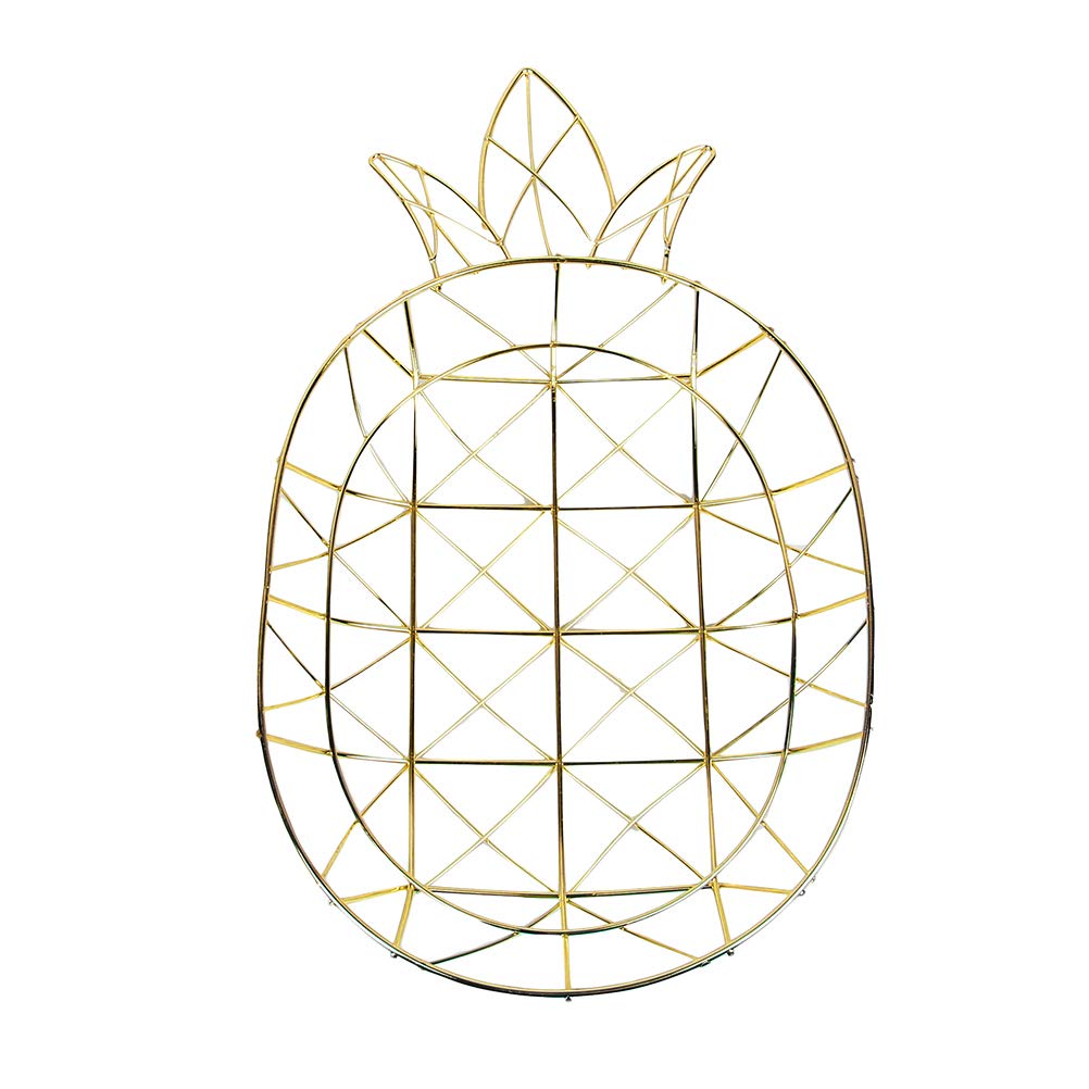 Cabilock Pineapple-Shaped Hollow Iron Fruit Basket - Kitchen Fruit & Vegetable Storage Container, Snack Tray Holder (Golden) - Perfect for Countertop Display, Pantry Organization & Fresh Produce Storage