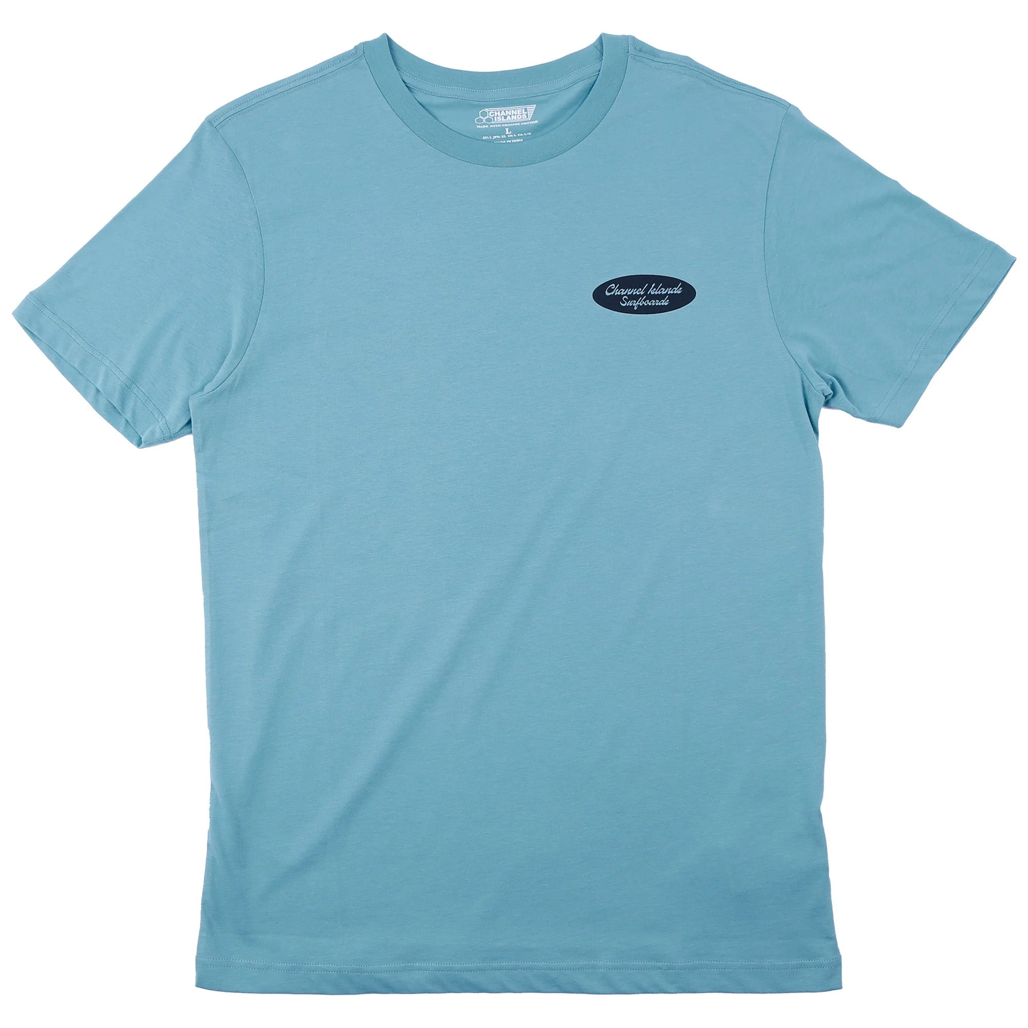 Channel Islands Surfing Graphic Men's Short Sleeve T-Shirt - Aqua Blue Casual Summer Tee for Beach, Surfing & Outdoor Activities