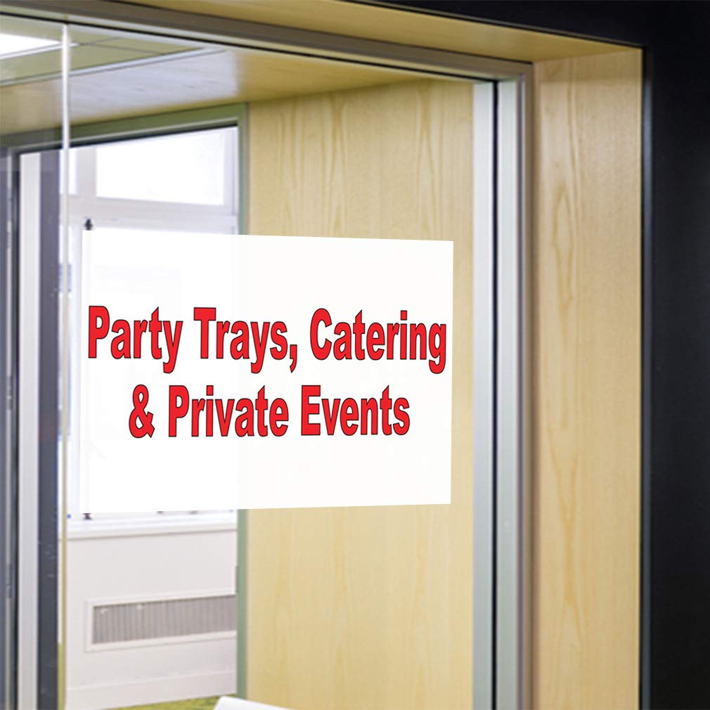 Red Industrial Vinyl Safety Sign Decal Stickers (12x8 Inches) - Durable Party, Catering & Business Labels for Events, Warehouses & Workplaces