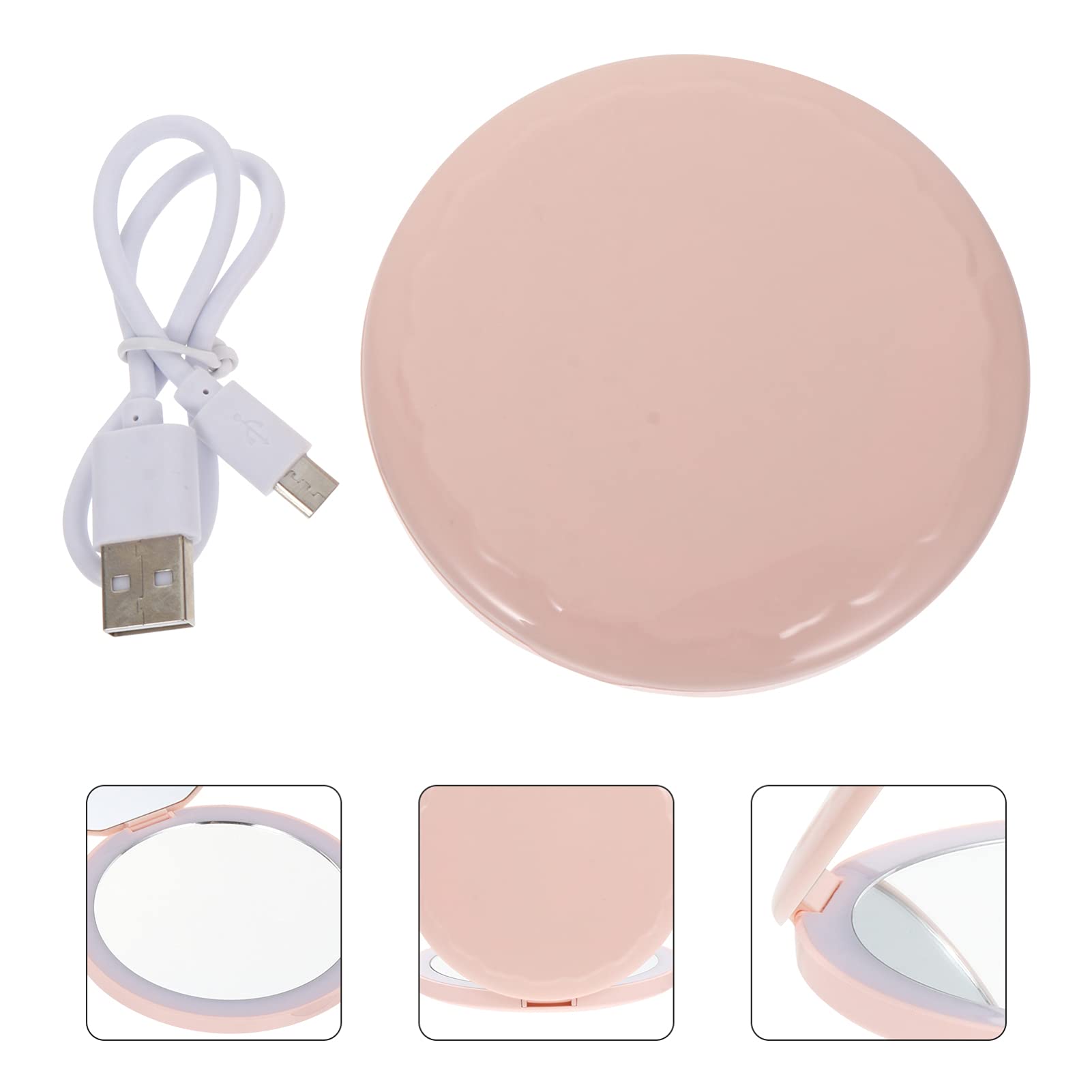 FOMIYES LED Travel Makeup Mirror - Foldable Compact for Eyebrow, Shaving & Styling - Portable Vanity Mirror for Home & Travel