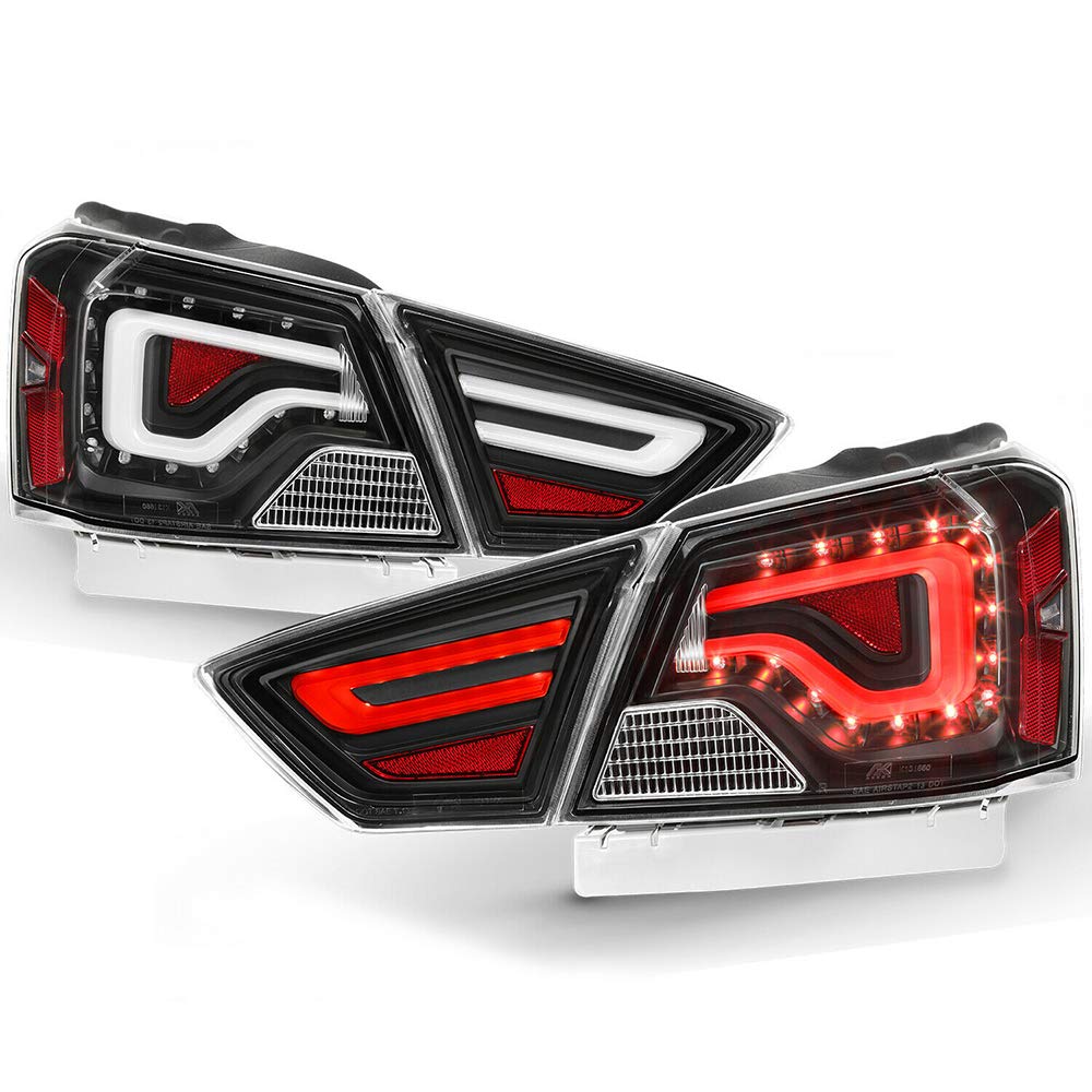 UGJGXAI 14-20 LED Tube Black Tail Lights with Signal Lamps - Left & Right Pair for Improved Visibility & Style | Perfect for Night Driving & Custom Car Upgrades