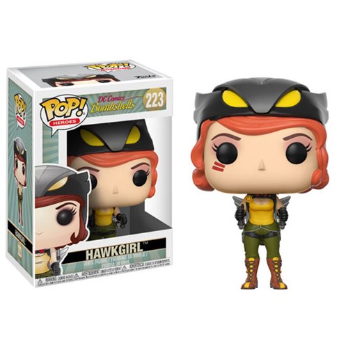 DC Comics Bombshells Hawkgirl Pop! Vinyl Figure #223 - Collectible Superhero Statue for Display, Gifts & Comic Conventions