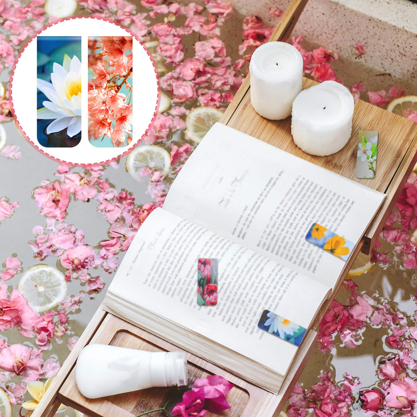 30 Pieces Floral Magnetic Bookmarks Set - Flower Magnetic Page Markers & Clips for Women, Kids, Students - Aesthetic Reading Accessories for School, Office, Book Lovers - Perfect Gift Idea for Readers & Bookworms (Flower Theme)