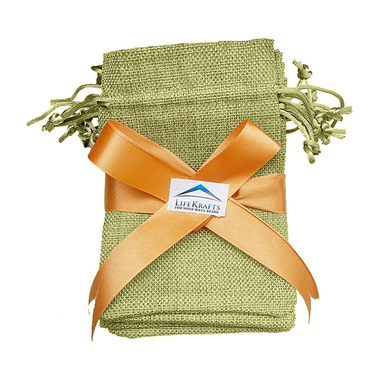 Eco-Friendly Green Jute Linen Drawstring Pouches - 10x15cm (Pack of 10) | Natural Gift Bags for Weddings, Baby Showers, Parties & Festive Occasions | Perfect for Party Favors, Wedding Invitations & Holiday Gifts