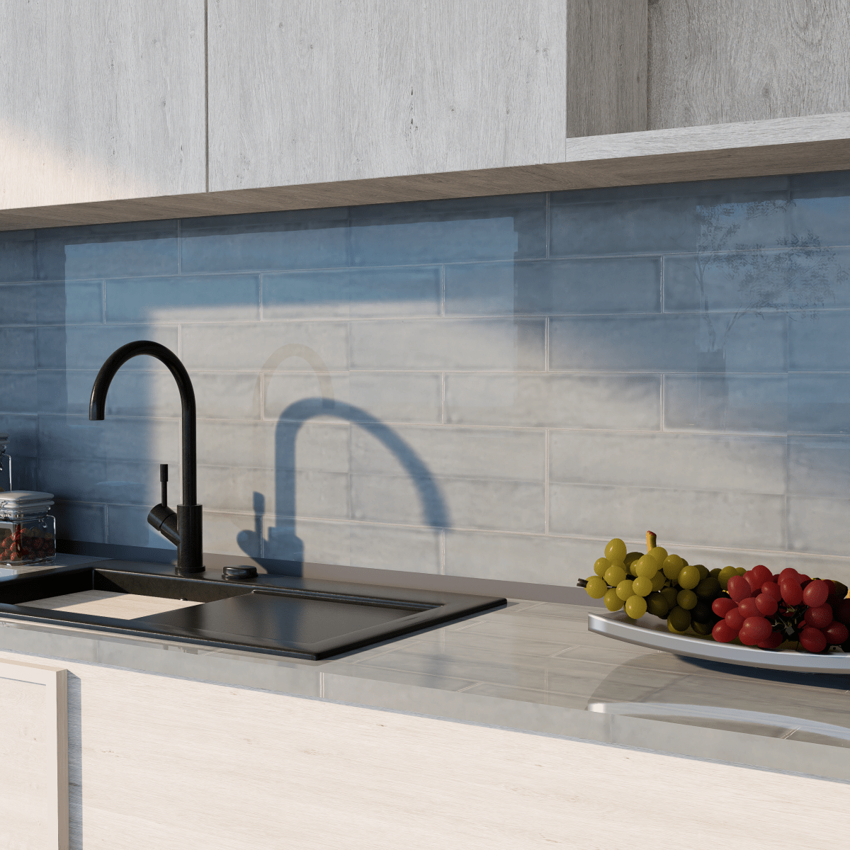 3 x 12 Inch Teramoda Sterling Glossy Pressed Glazed Ceramic Tile - Premium Wall & Floor Tiles for Kitchen Backsplash, Bathroom, and Shower Renovation