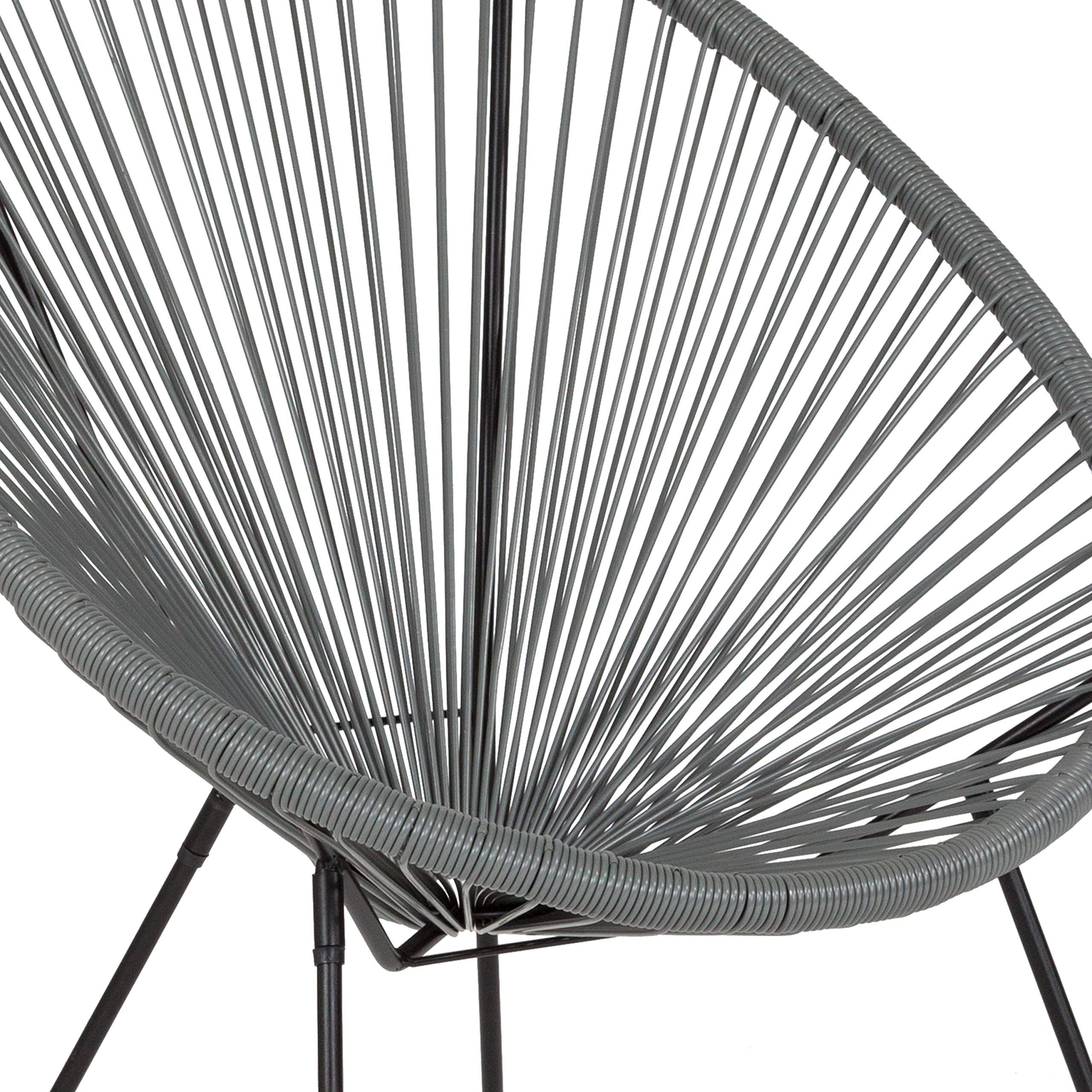 Comfortable Grey Papasan Bungee Lounge Chair - Indoor/Outdoor Relaxation for Patio, Garden, or Living Room