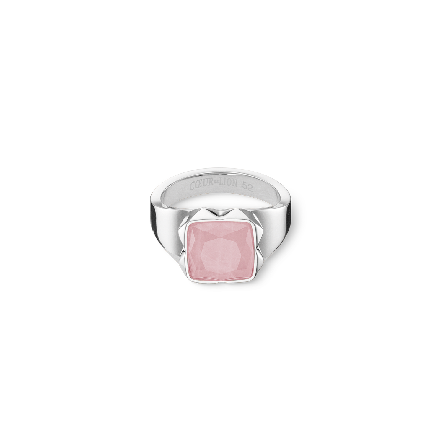 Rose Quartz Silver Pink Square Ring Spikes - Elegant Jewelry for Women, Perfect for Parties, Weddings & Everyday Wear