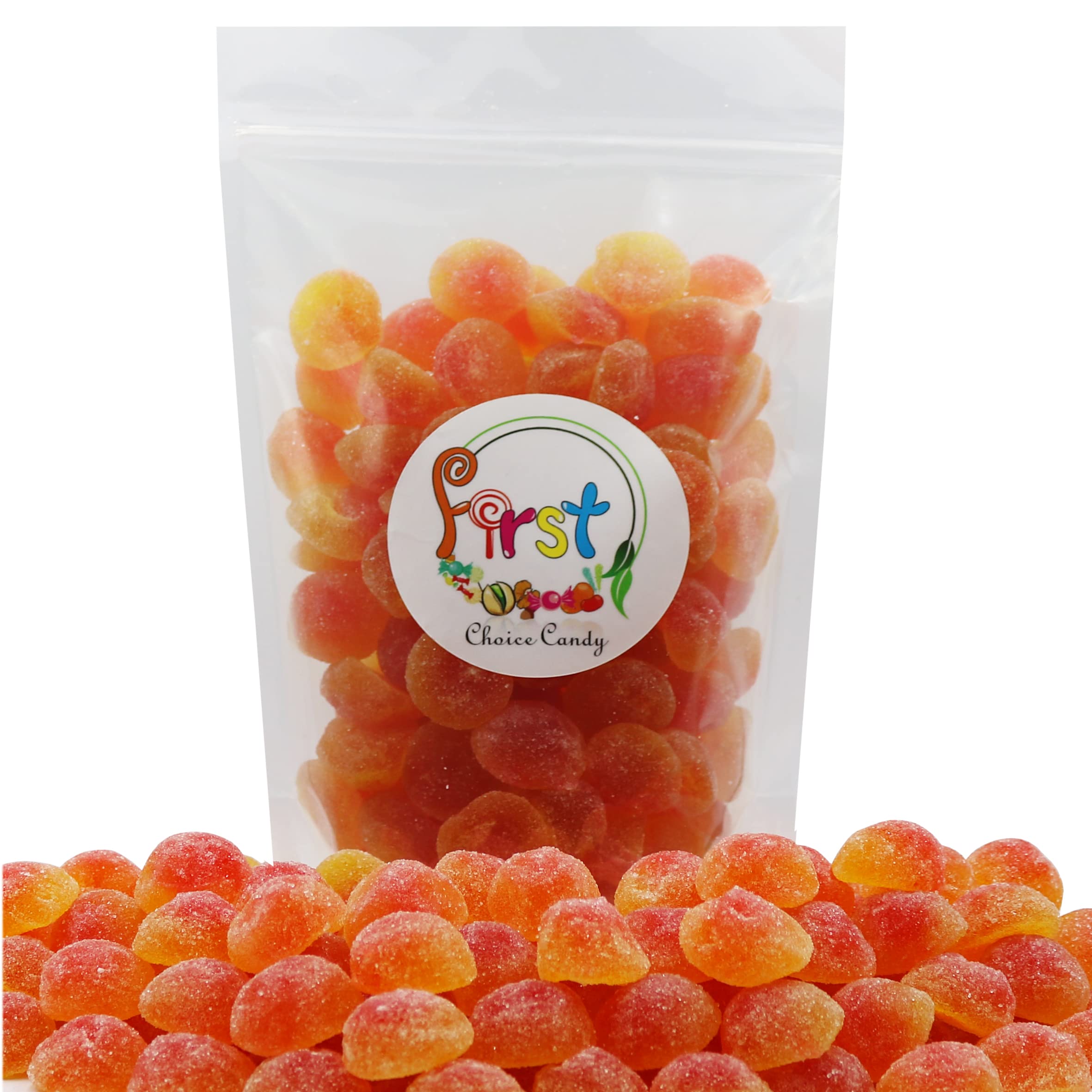 FirstChoiceCandy Gummy Fruit Candy - Peach Flavor, 10 Pound Bulk Pack (Pack of 1) | Sweet & Chewy Peach Gummies for Parties, Movie Nights & Office Snacks