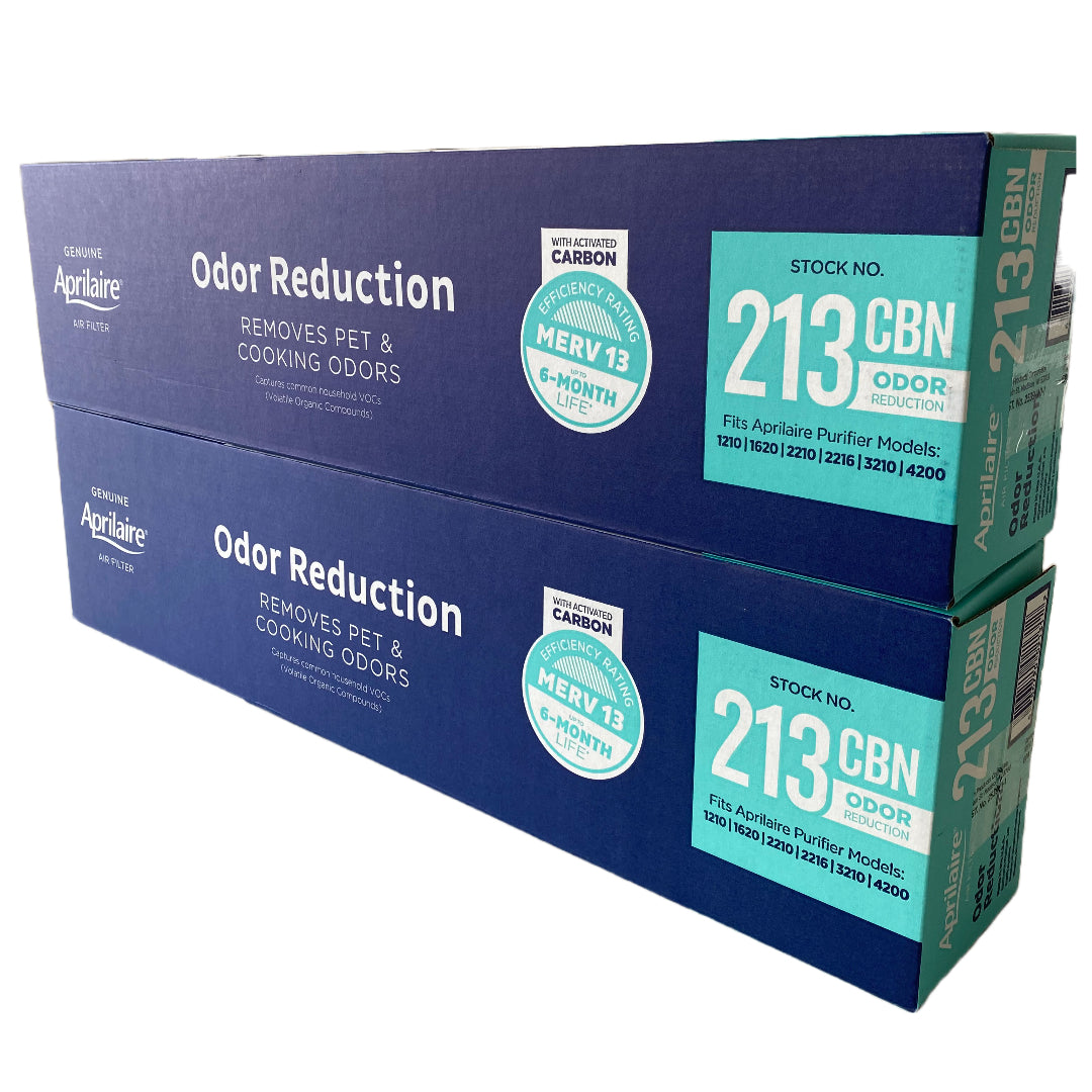 Aprilaire 213CBN MERV 13 Furnace Air Filter with Carbon Replacement Media - 2 Pack | Improves Indoor Air Quality for Homes & Offices