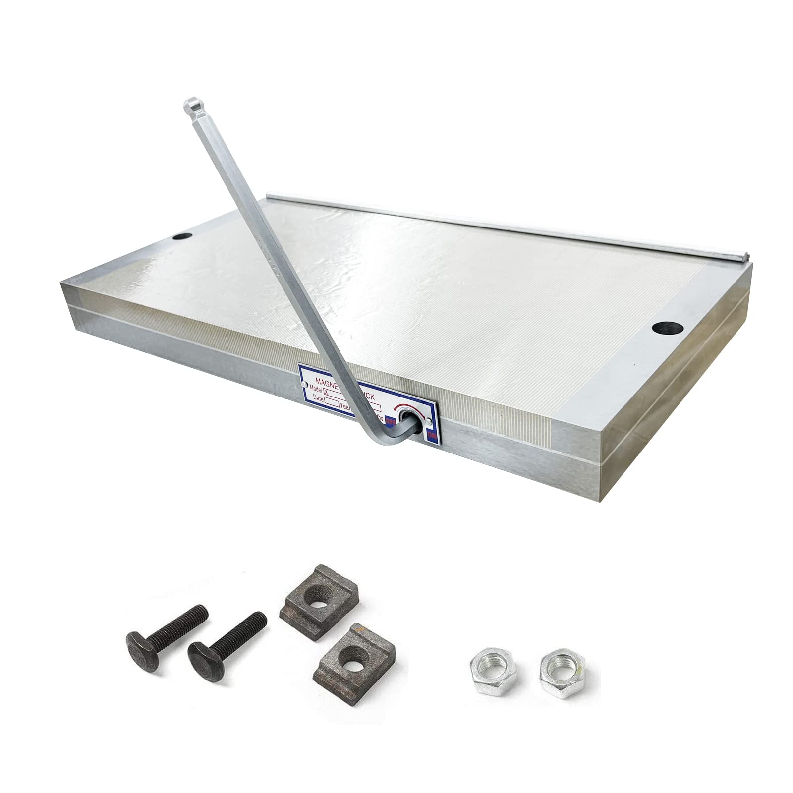 INTBUYING 8x16 Inch Permanent Magnetic Chuck - Fine Pole Rectangular Workholding with 100-120N/cm² Powerful Sealed Magnet for Grinding, Milling & Machining | Perfect for Metalworking, CNC Operations & Precision Engineering