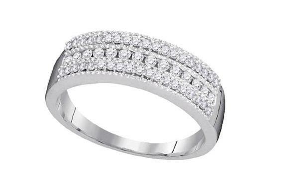 10K White Gold Diamond Women's Band Ring - 1/3 Carat TW | Elegant Wedding, Engagement & Anniversary Jewelry Gift for Her