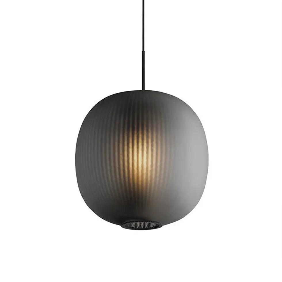 Smoky Gray Frosted Glass Pendant Light Fixture - Modern Industrial Ceiling Lighting for Kitchen Island, Dining Room & Bedroom Decor