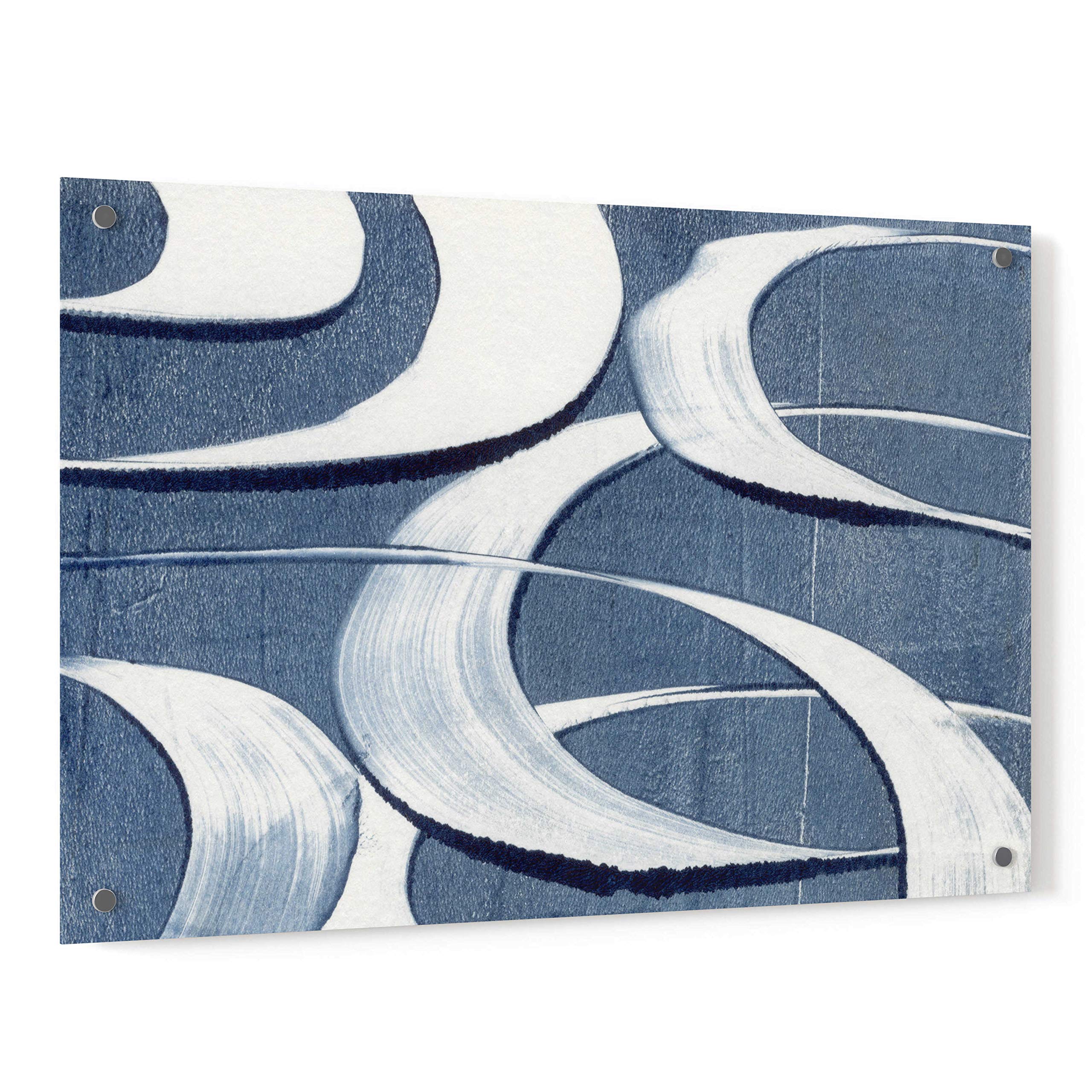 Wave Frequency I by Nikki Galapon - 36x24 Inch Modern Acrylic Glass Wall Art Painting, Abstract Ocean Wave Decor for Living Room, Bedroom & Office