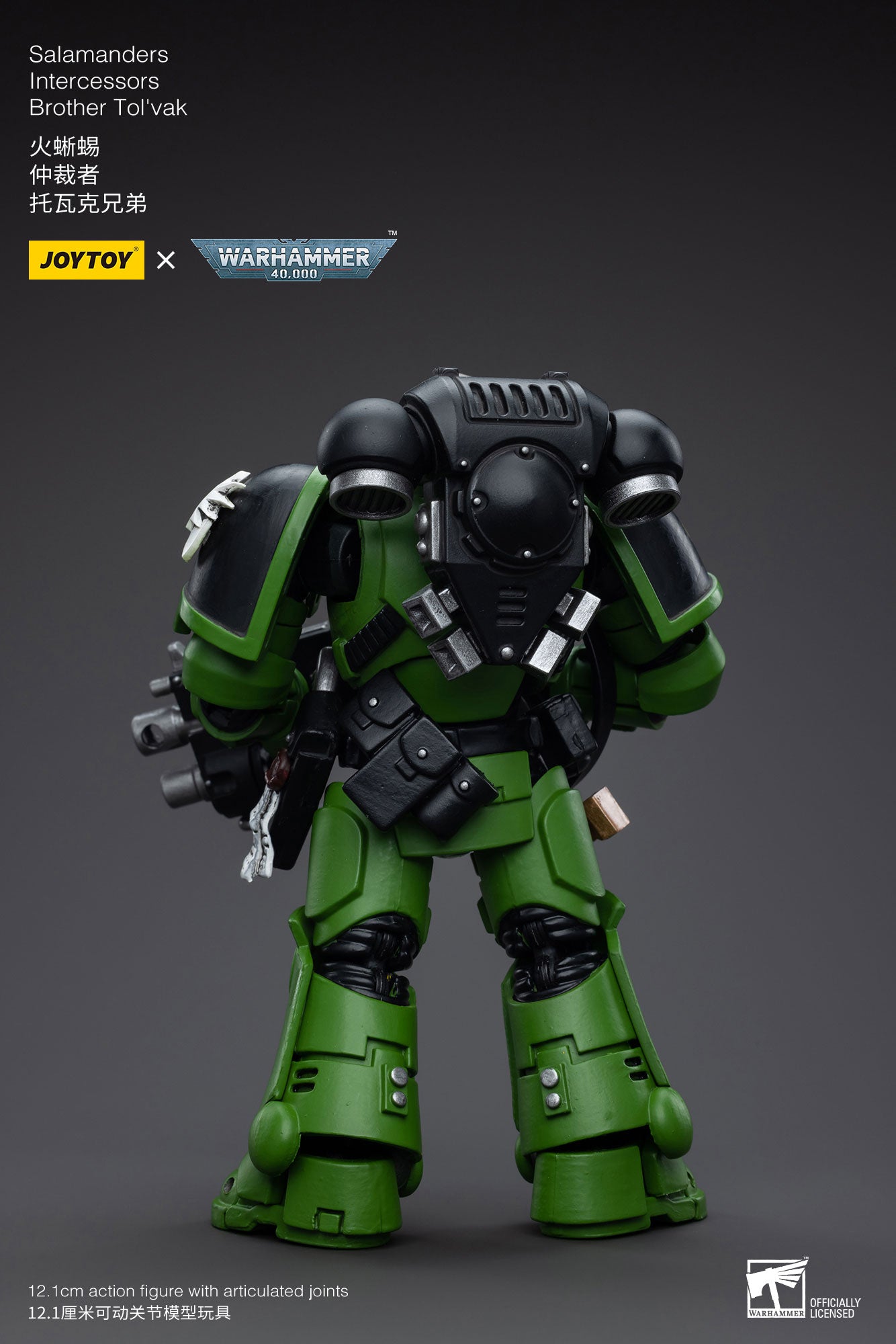 JOYTOY 1/18 Scale 3.75 Inch Warhammer 40K Salamanders Intercessors Brother Tol'vak Action Figure - Collectible Miniature for Tabletop Gaming & Display