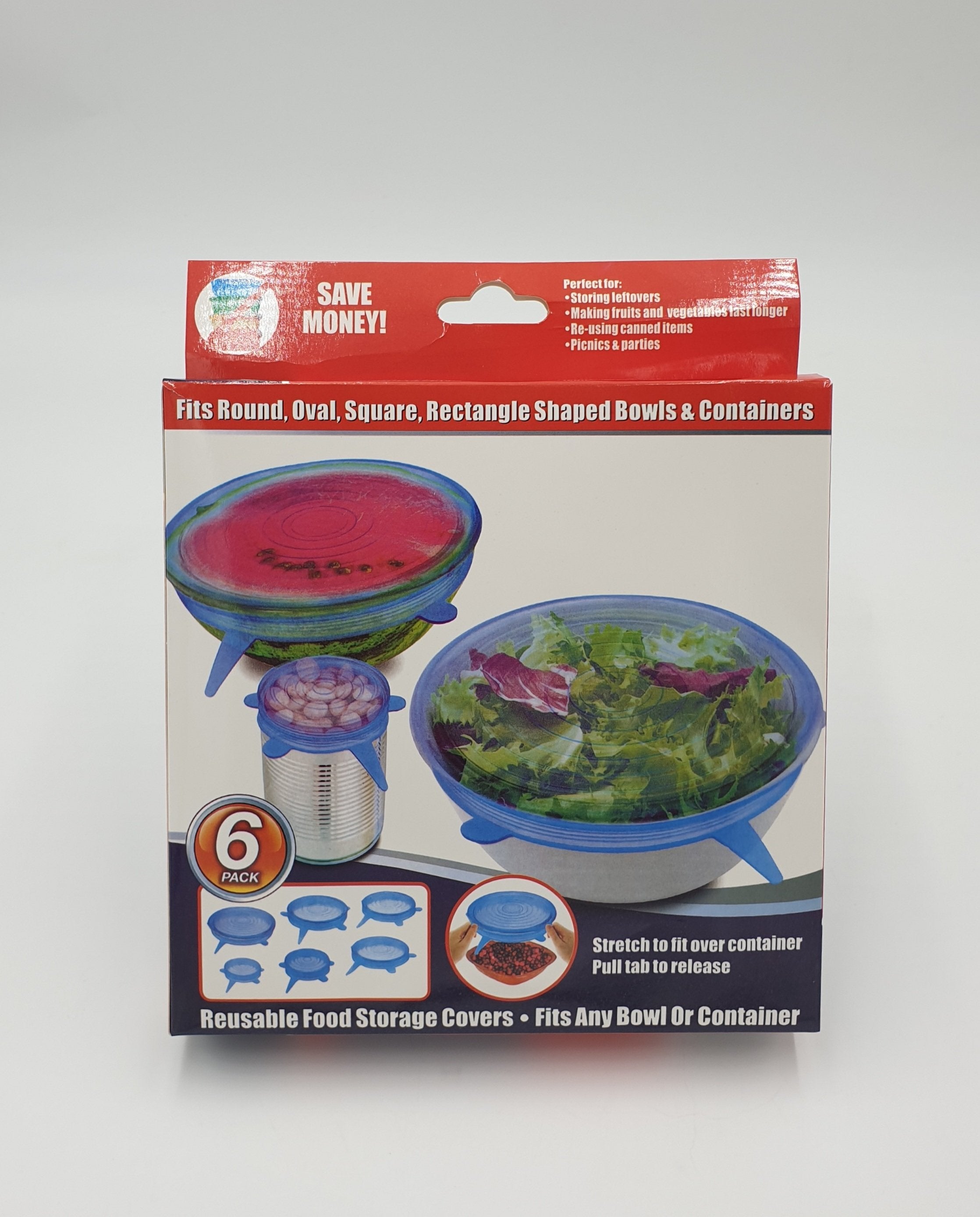 6-Piece Silicone Food Storage Covers - Reusable, Stretchable, Airtight Lids for Bowls & Containers - Perfect for Meal Prep, Leftovers & Refrigerator Storage
