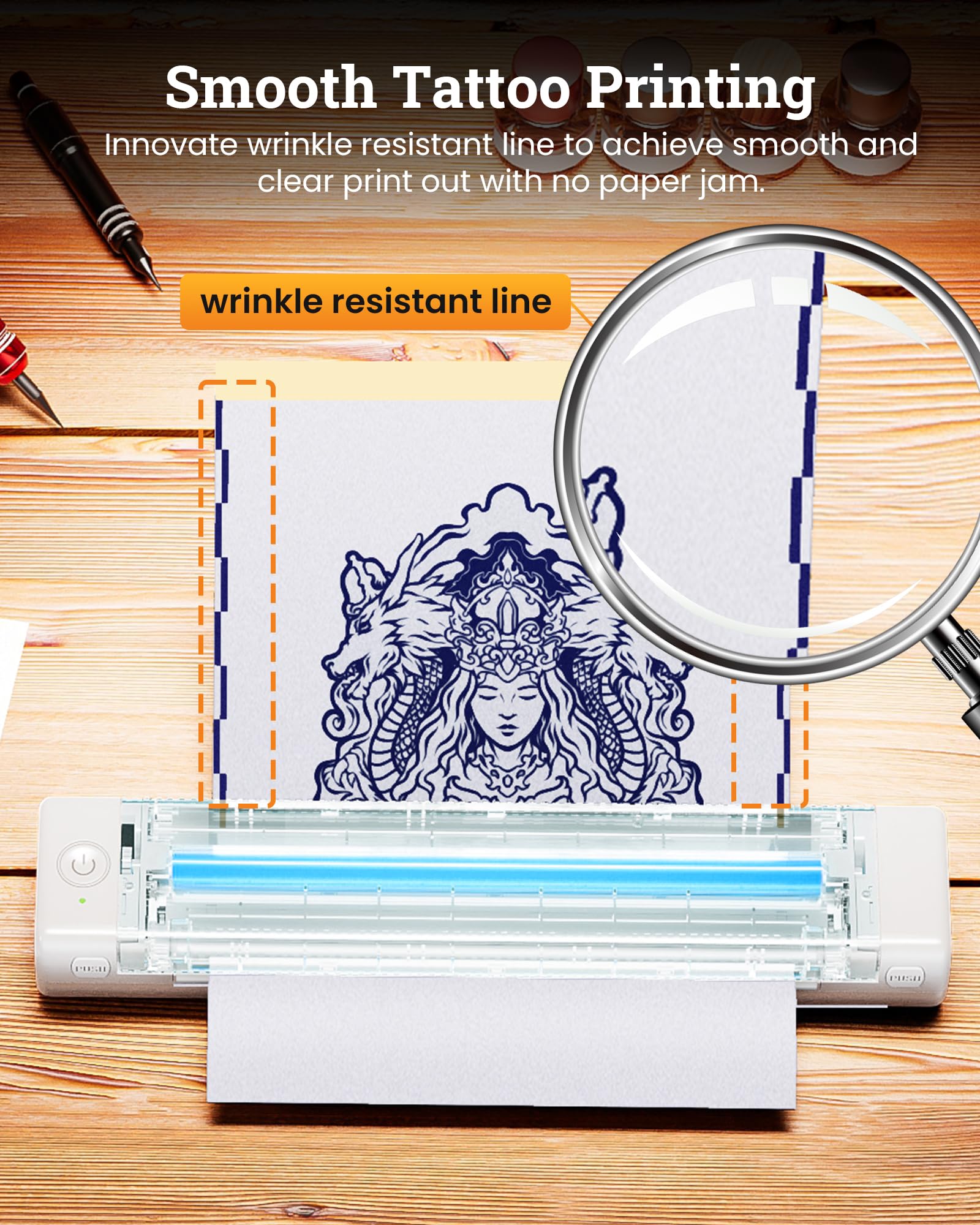 Itari TP81 Bluetooth Tattoo Stencil Printer Kit - 2025 Professional Thermal Tattoo Machine with 10 Transfer Papers | Portable Tattoo Supplies for Artists | Perfect for Studio, Home & Travel Tattooing
