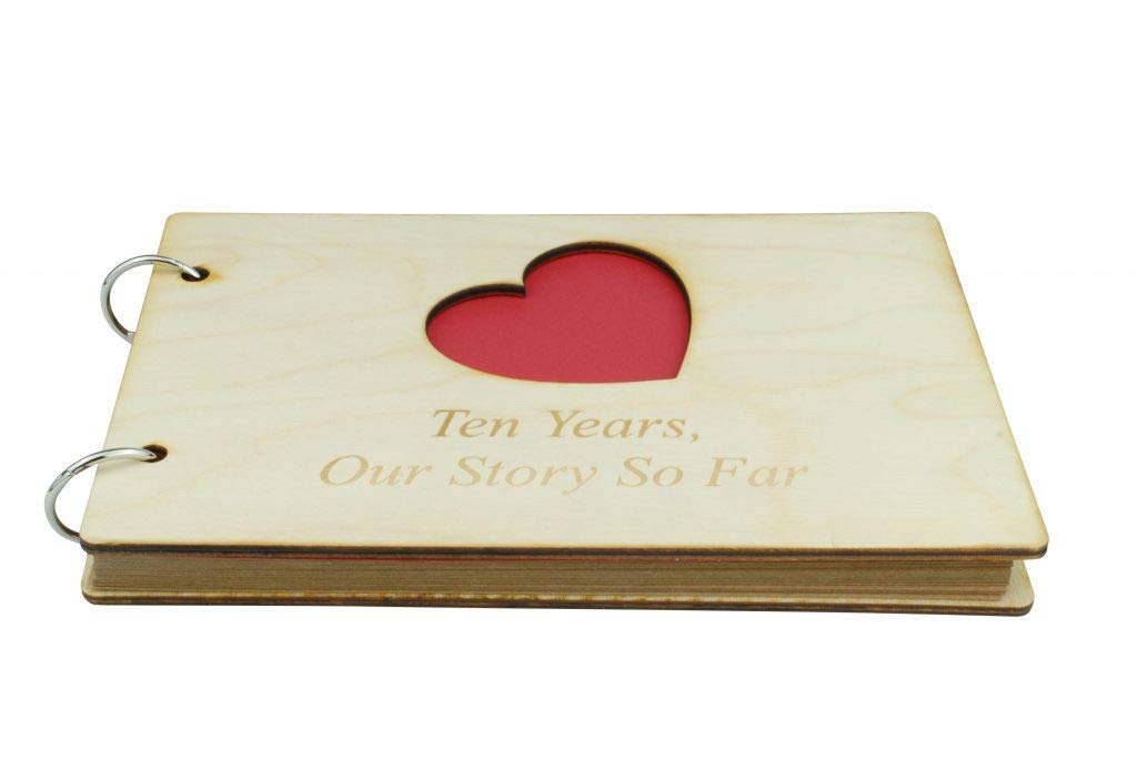 9 Year Anniversary Wooden Scrapbook - Romantic Gift for Wife or Girlfriend | Personalized Wedding & Couples Memory Book | Perfect for Anniversaries, Valentine's Day & Special Occasions