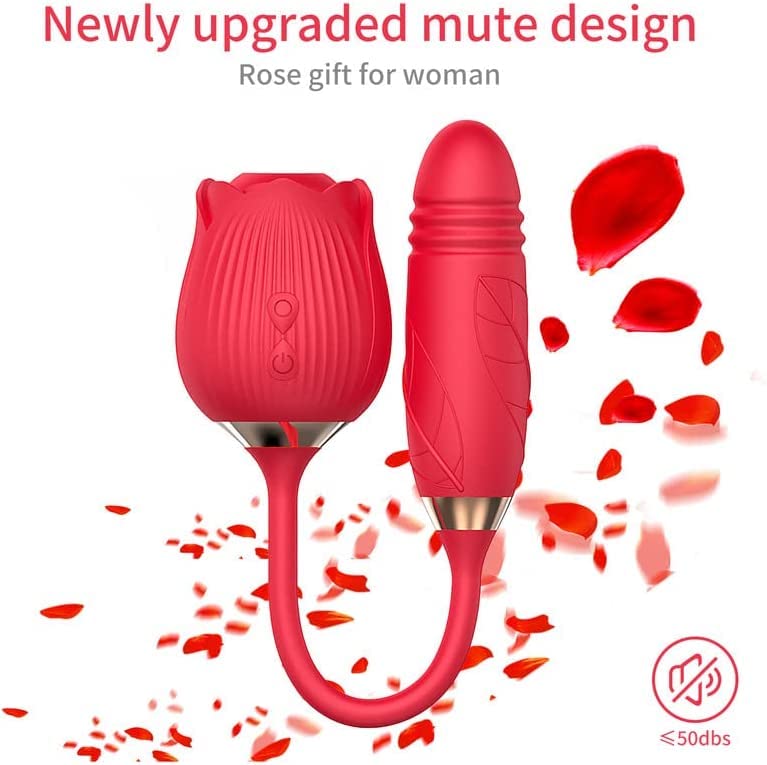 Premium Rose Sex Toy for Women - 10-Speed Thrusting G-Spot & Clitoral Stimulator, Upgraded Adult Toy for Couples Pleasure - Perfect for Solo Play & Romantic Nights