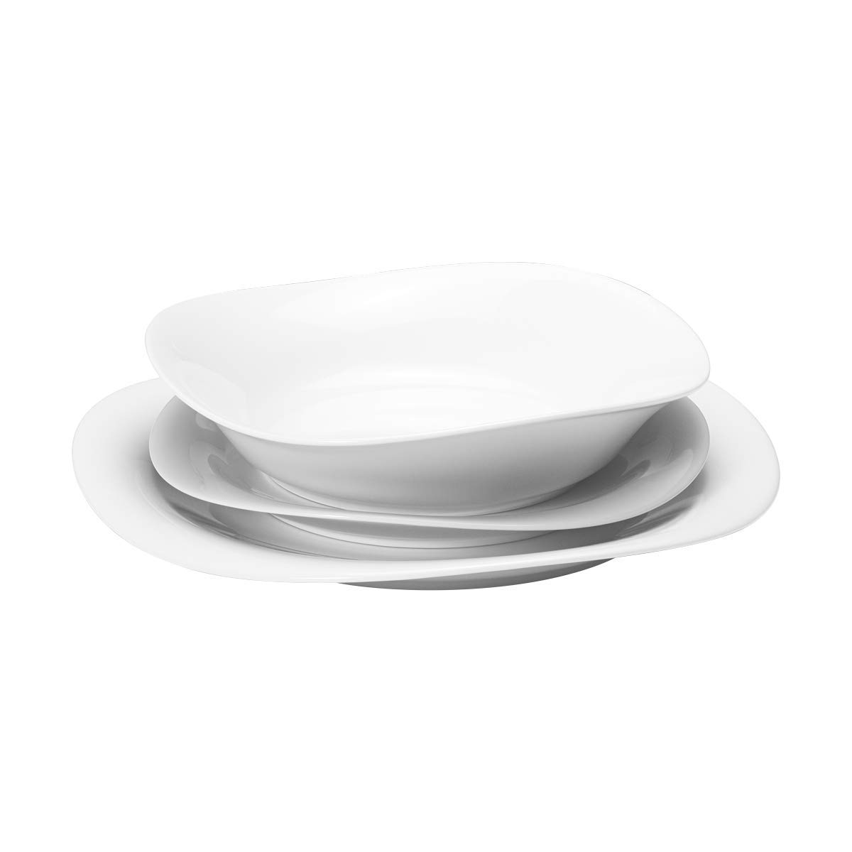 Georg Jensen Cobra Dinnerware Set - 4-Piece Dinner Plate, Lunch Plate & All Purpose Bowl for Modern Dining | Elegant Table Setting for Home & Restaurant Use