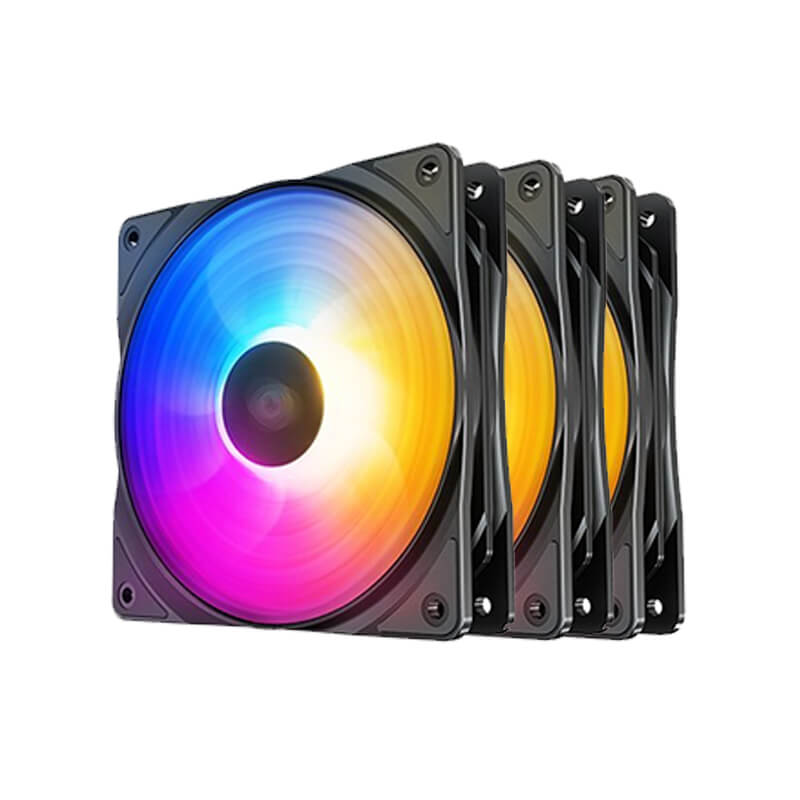 Deepcool RF120 FS RGB 120mm PC Cooling Fan - 3 Pack with Vibrant RGB Lighting for Gaming Rigs, PC Cases & Computer Builds - Perfect for Enhanced Airflow & Stunning Aesthetics