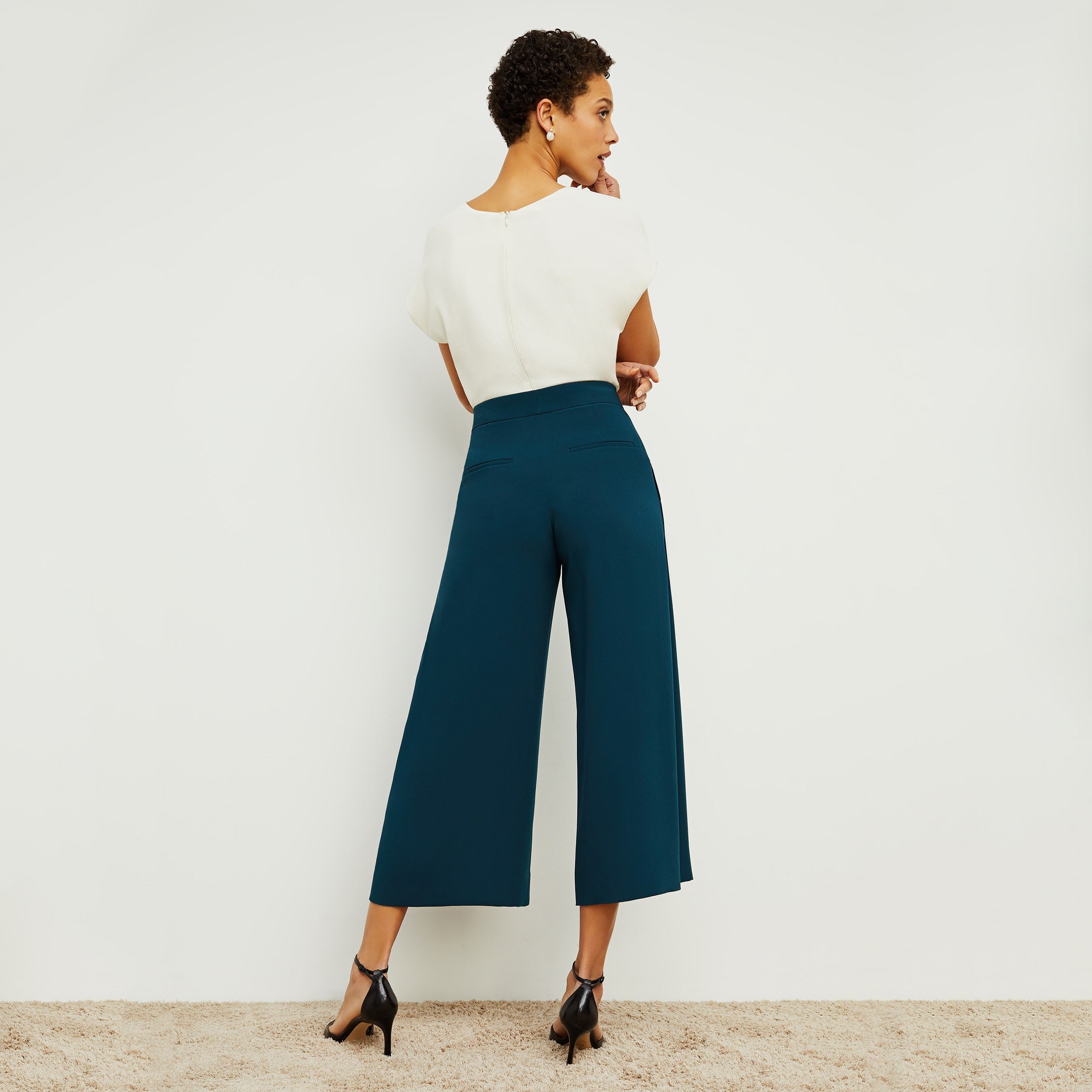 Zhou 2.0 Culotte Pants - Premium Heavy Crepe Fabric - Elegant Wide Leg Palazzo Trousers for Women | Perfect for Office Wear, Casual Outfits & Tropical Vacations