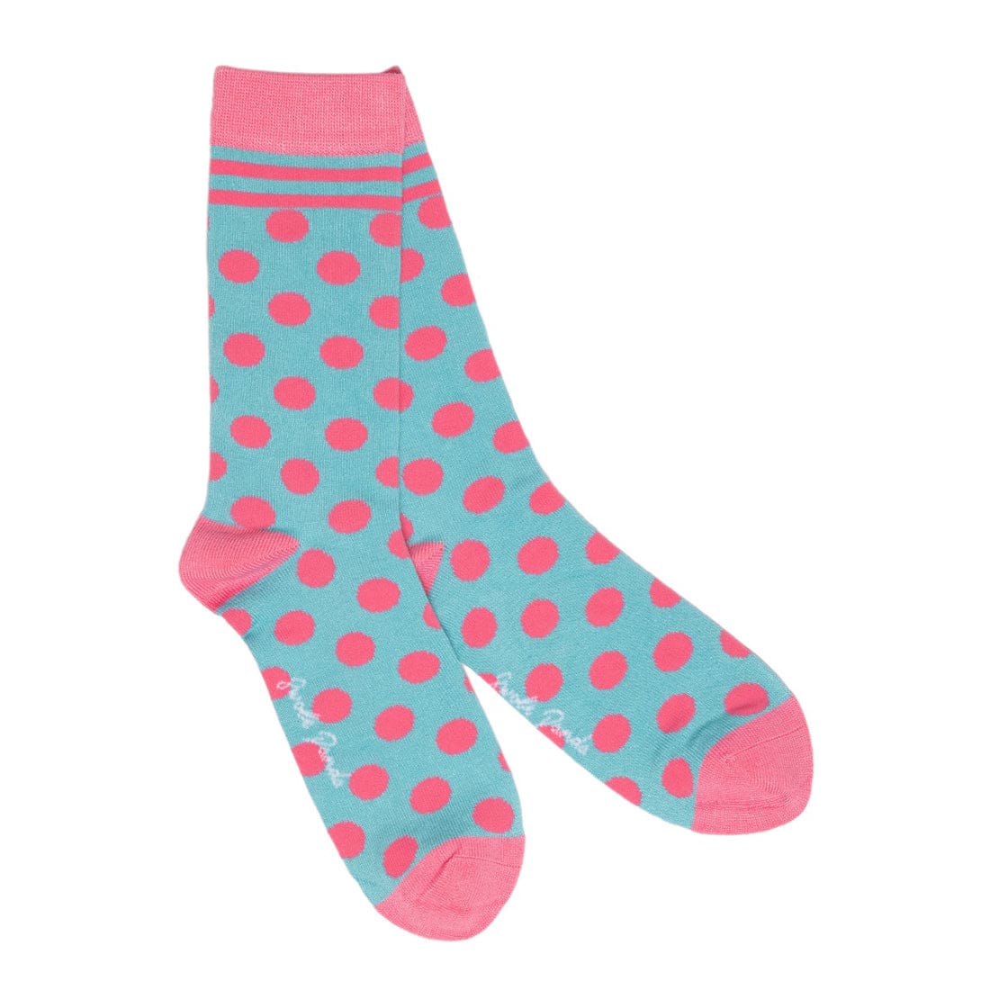 Blue and Pink Polka Dot Bamboo Socks for Women - Soft Breathable Comfortable Ankle Socks - Perfect for Yoga, Running, and Everyday Wear