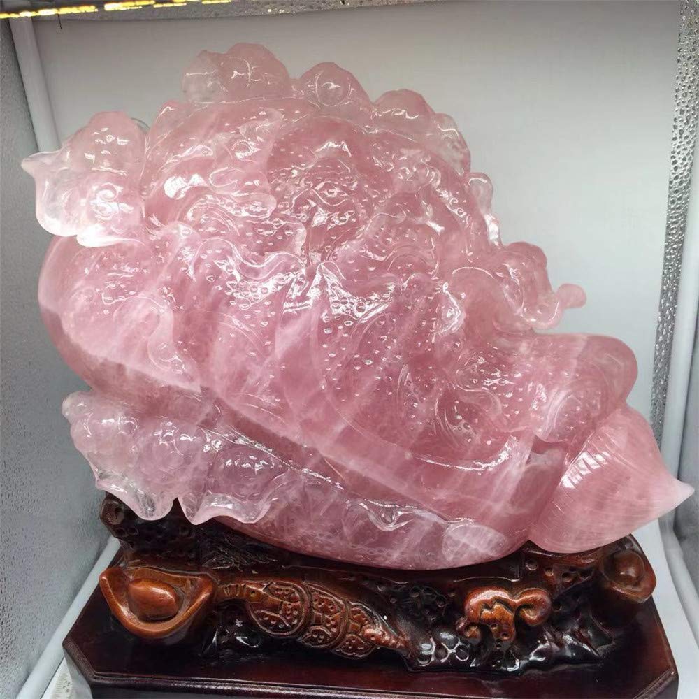 Rose Quartz Crystal Carving - Feng Shui Decor, Healing Stone for Home & Office, Perfect for Meditation & Positive Energy