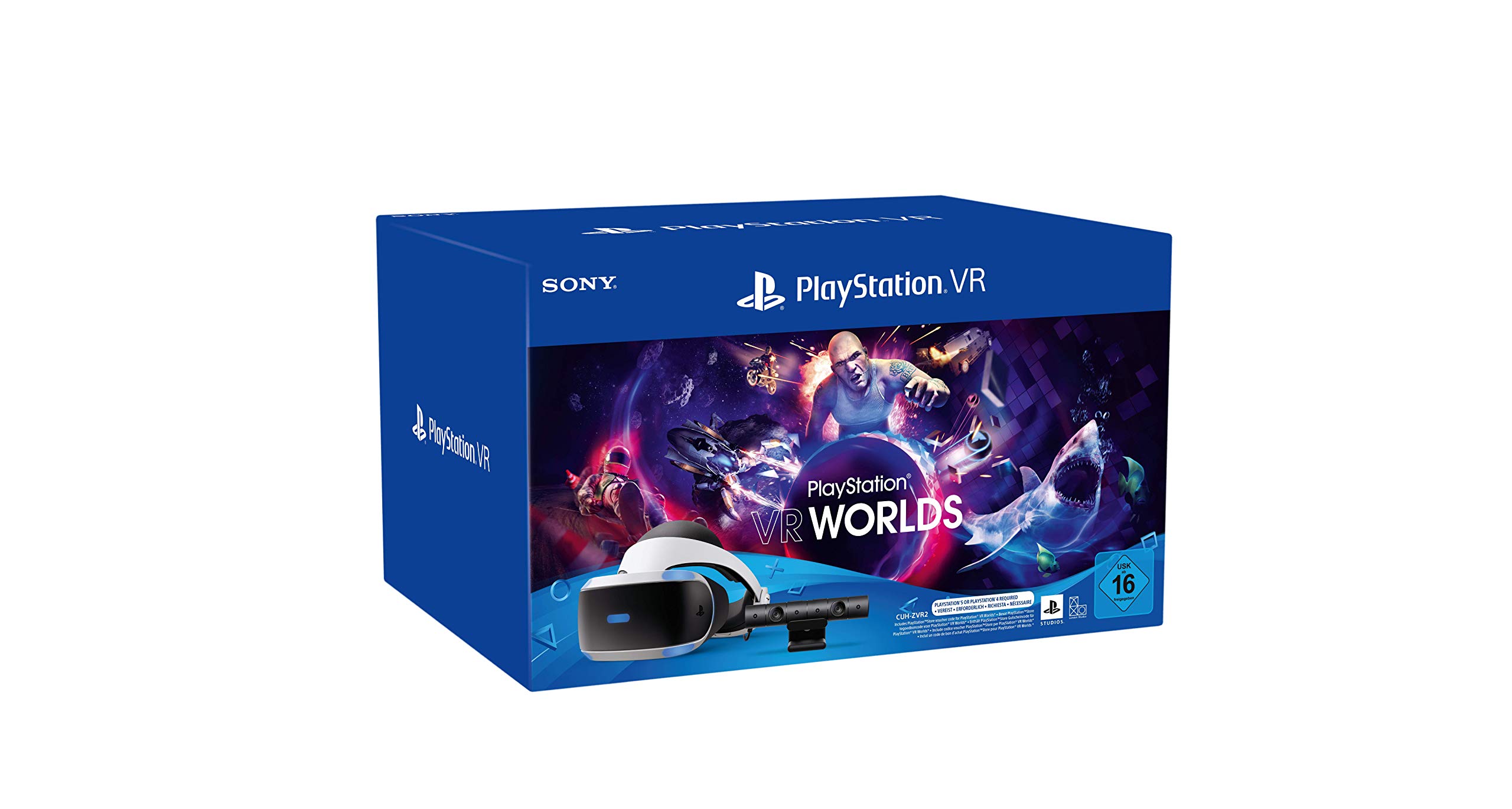 PlayStation 4 VR Starter Kit with VR Headset, Camera, Camera Adapter & VR Worlds Voucher - Immersive Gaming Experience for PS4 Virtual Reality Adventures