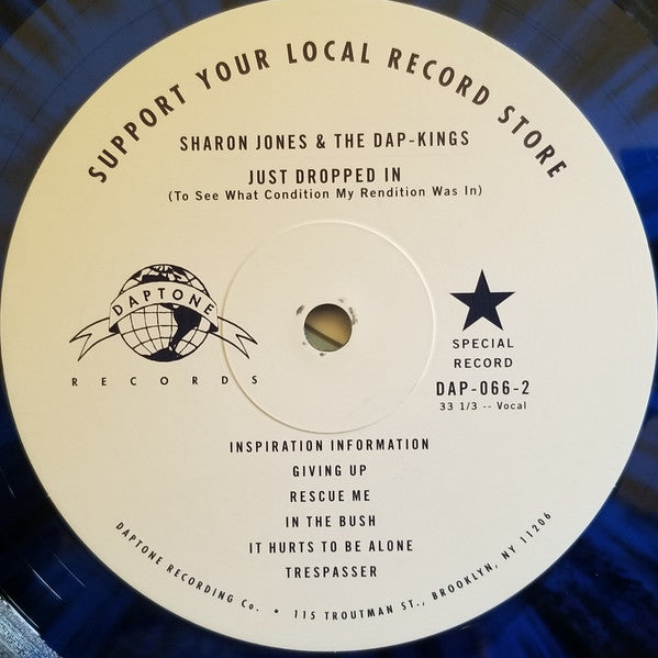 Sharon Jones & The Dap Kings - Just Dropped In (To See What Condition My Rendition Was In) - Limited Edition Blue Vinyl LP (RSD Exclusive, Near Mint Condition) - Perfect for Record Collectors & Soul Music Lovers