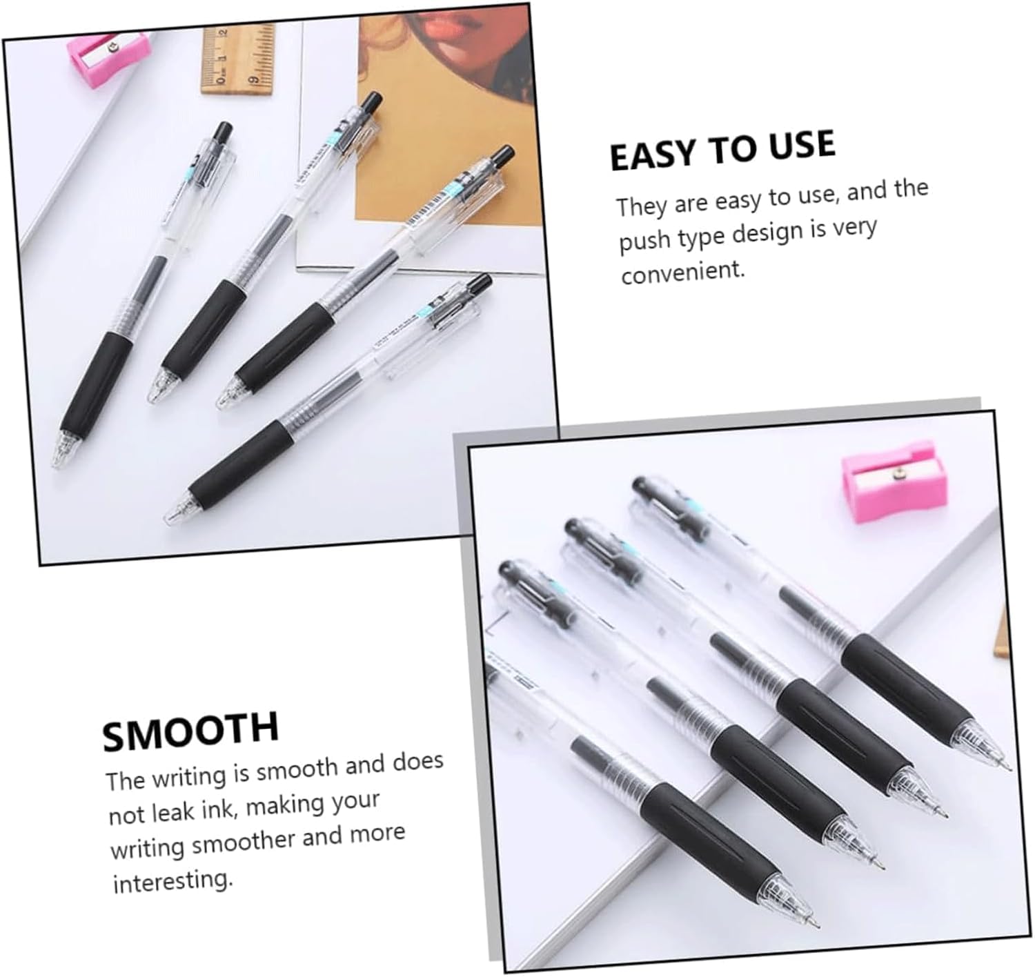 16 Pack Smooth Writing Gel Ink Pens - Quick-Drying Black Ballpoint Rollerball Pens for Students, Office & School Supplies (Perfect for Note Taking, Journaling & Art Projects)