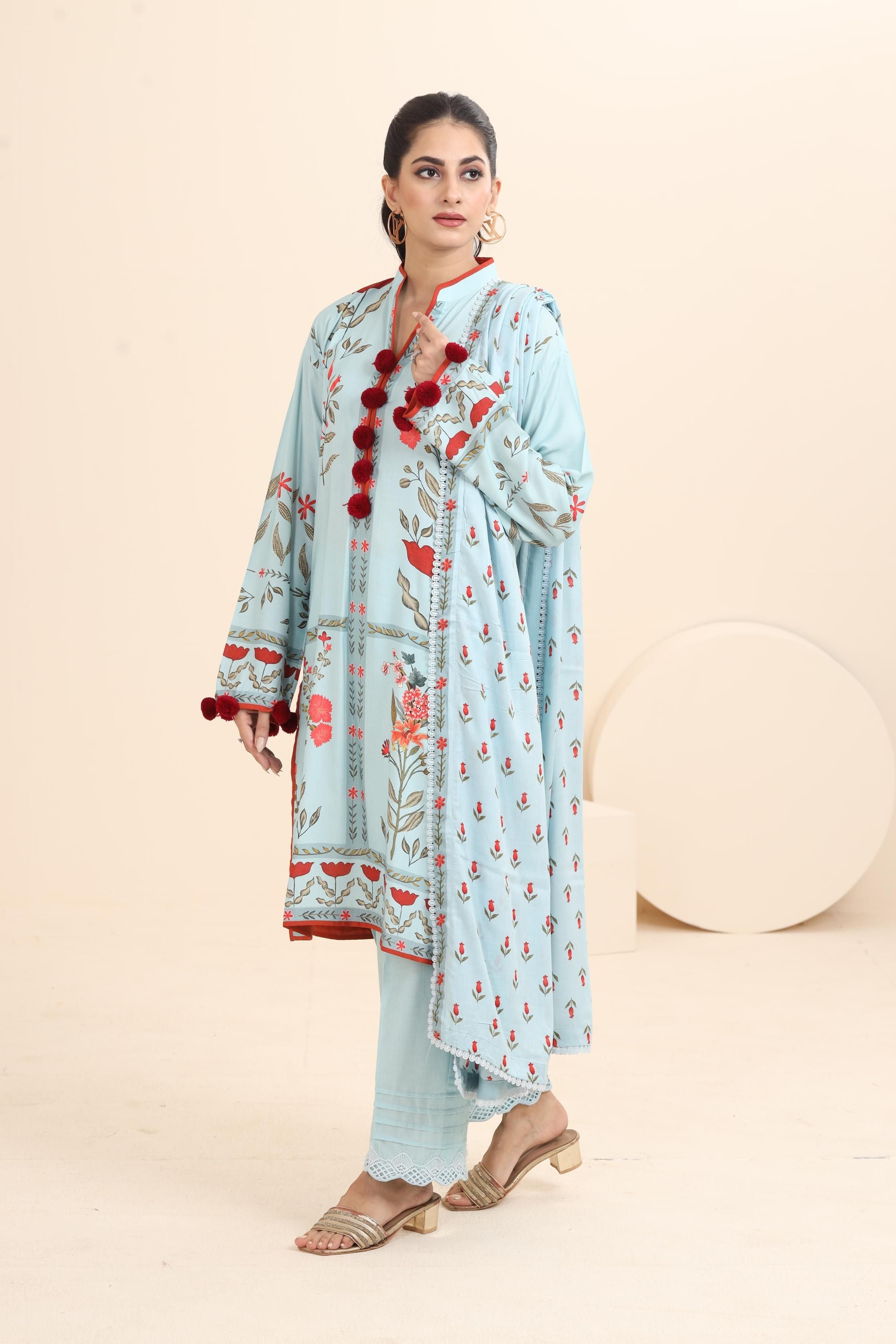 Sana Safinaz Mahay Stitched Embroidered Formal Dress for Women - Elegant Party Wear & Evening Gowns for Weddings, Dinners & Special Occasions