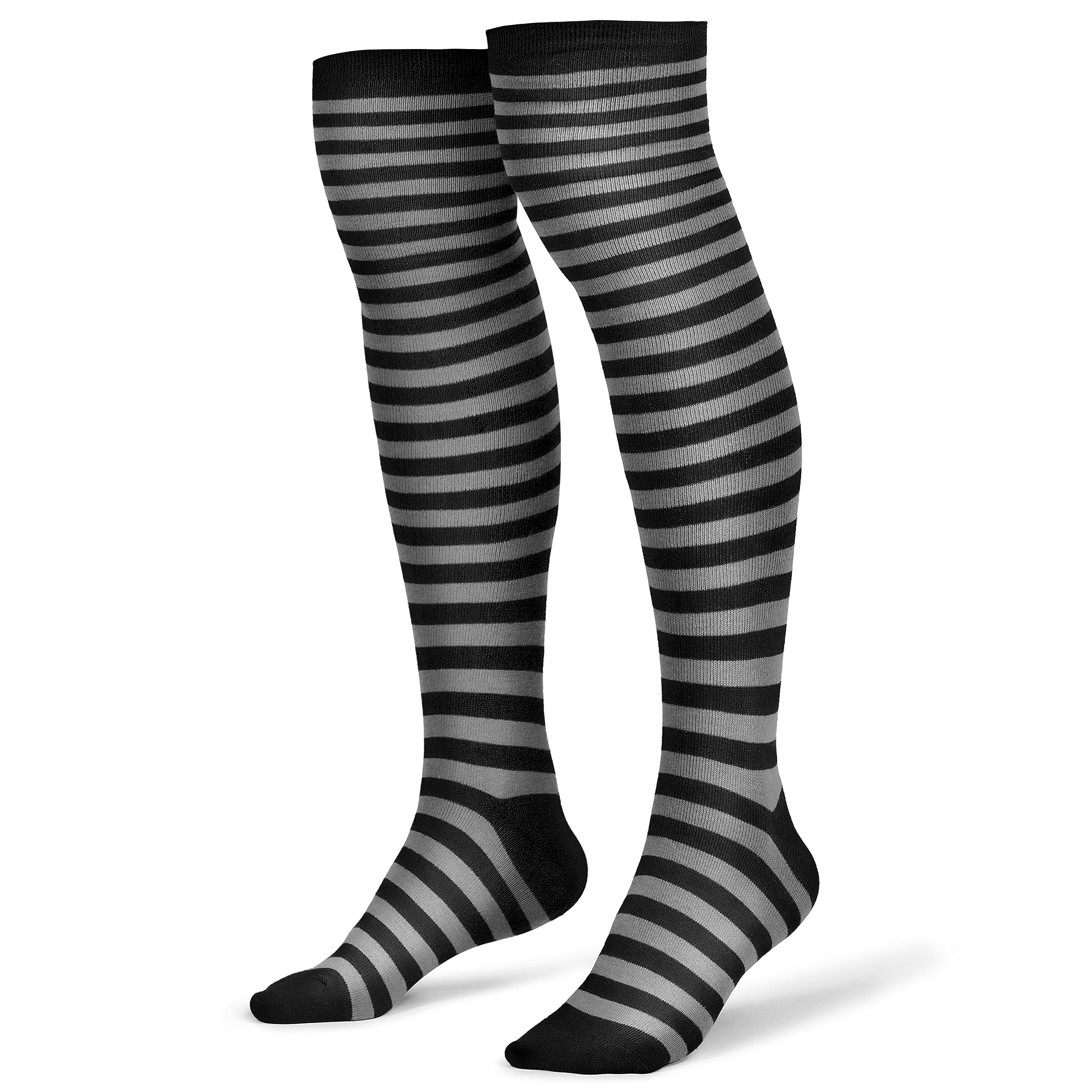 Spooktacular Creations Women's Striped Over The Knee Thigh High Stockings - Halloween Costume Accessories for Women & Girls | Perfect for Cosplay, Parties & Festive Outfits