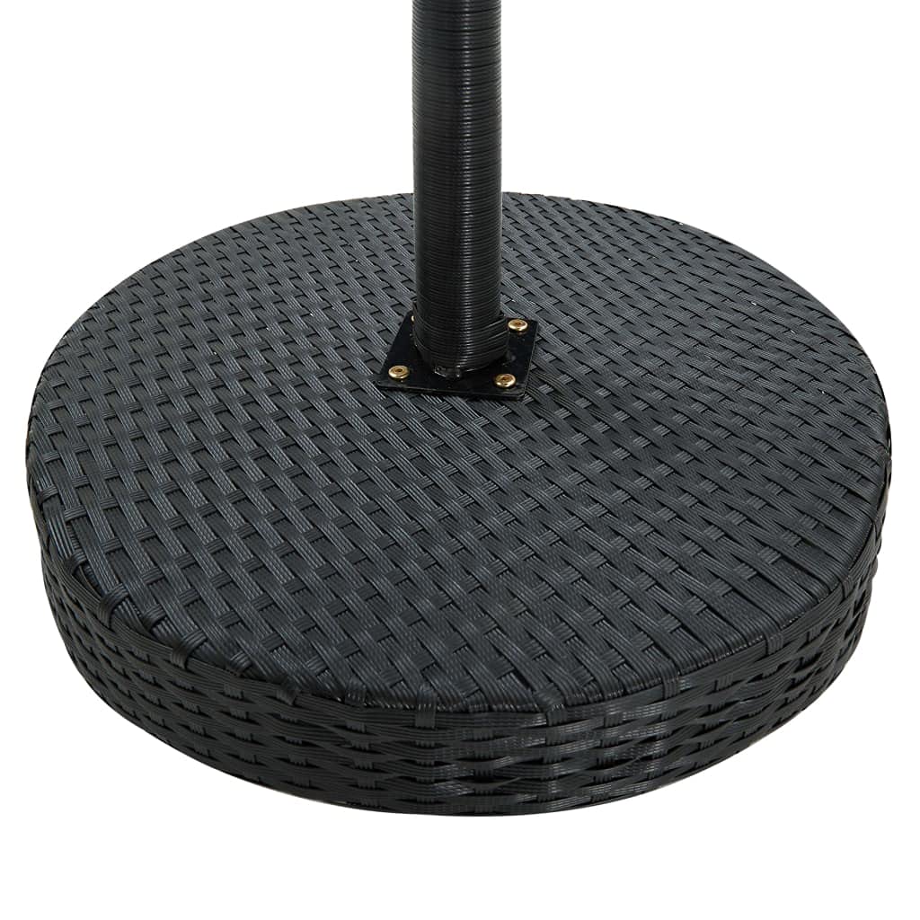 **vidaXL 3-Piece Black Poly Rattan Patio Bar Set with Cushions - Outdoor Garden, Bistro, Pub Dining Furniture for Backyard, Deck, or Poolside**