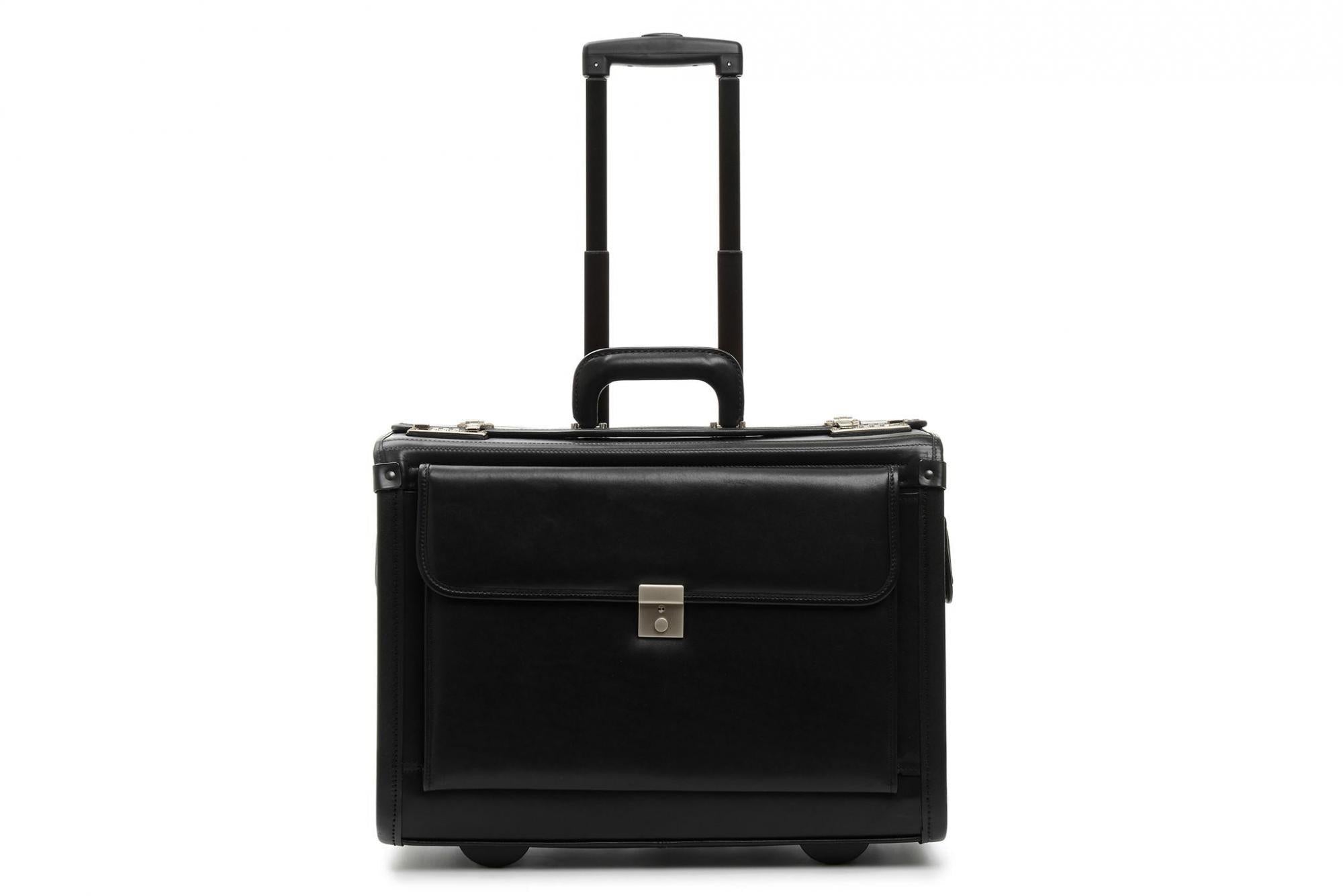 Korchmar Classics MobileMax Leather Wheeled Briefcase - Premium Business Travel Laptop Case for Professionals with Wheels and Extendable Handle, Perfect for Office, Commuting, and Business Trips